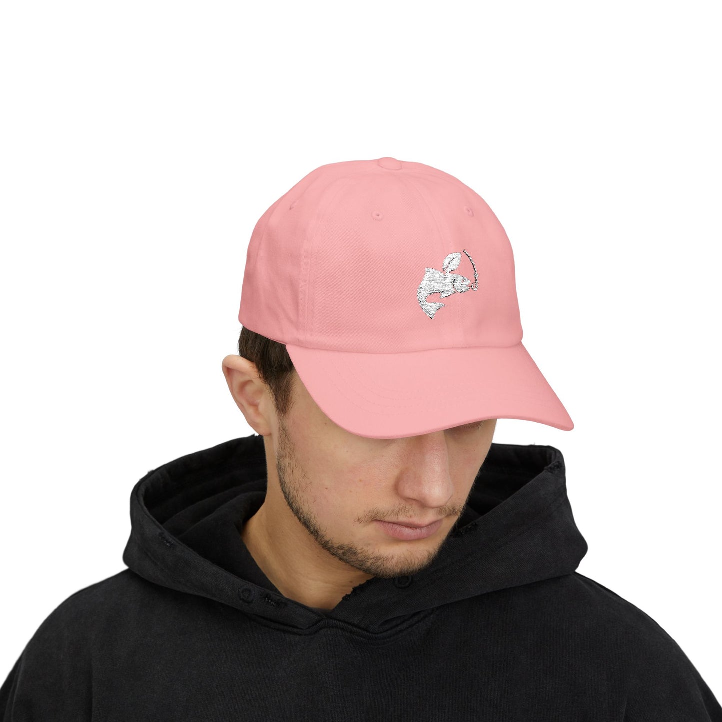 Classic Dad Cap - Fishing logo (white)