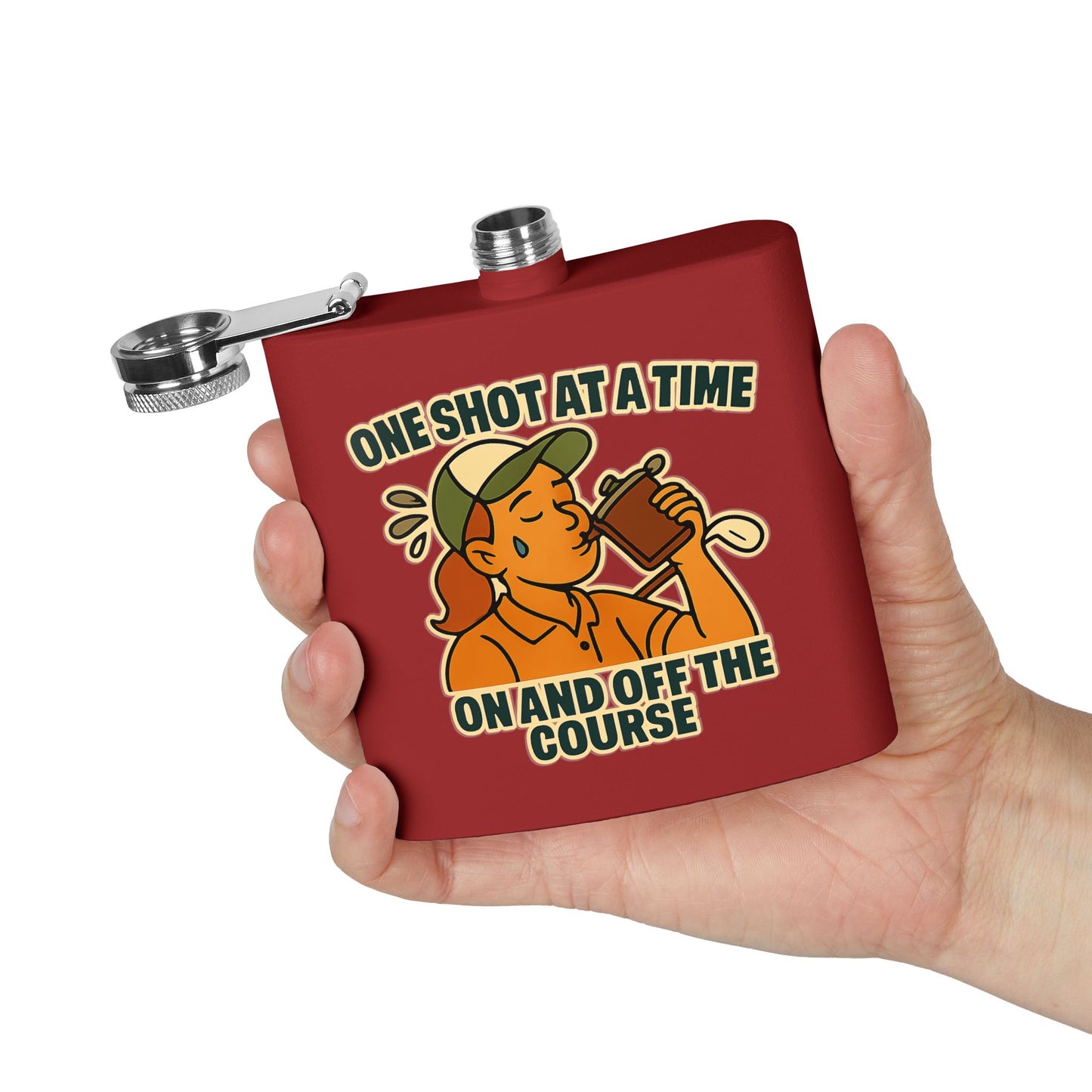 Golf Flask - One Shot at a Time On and Off the Course Design