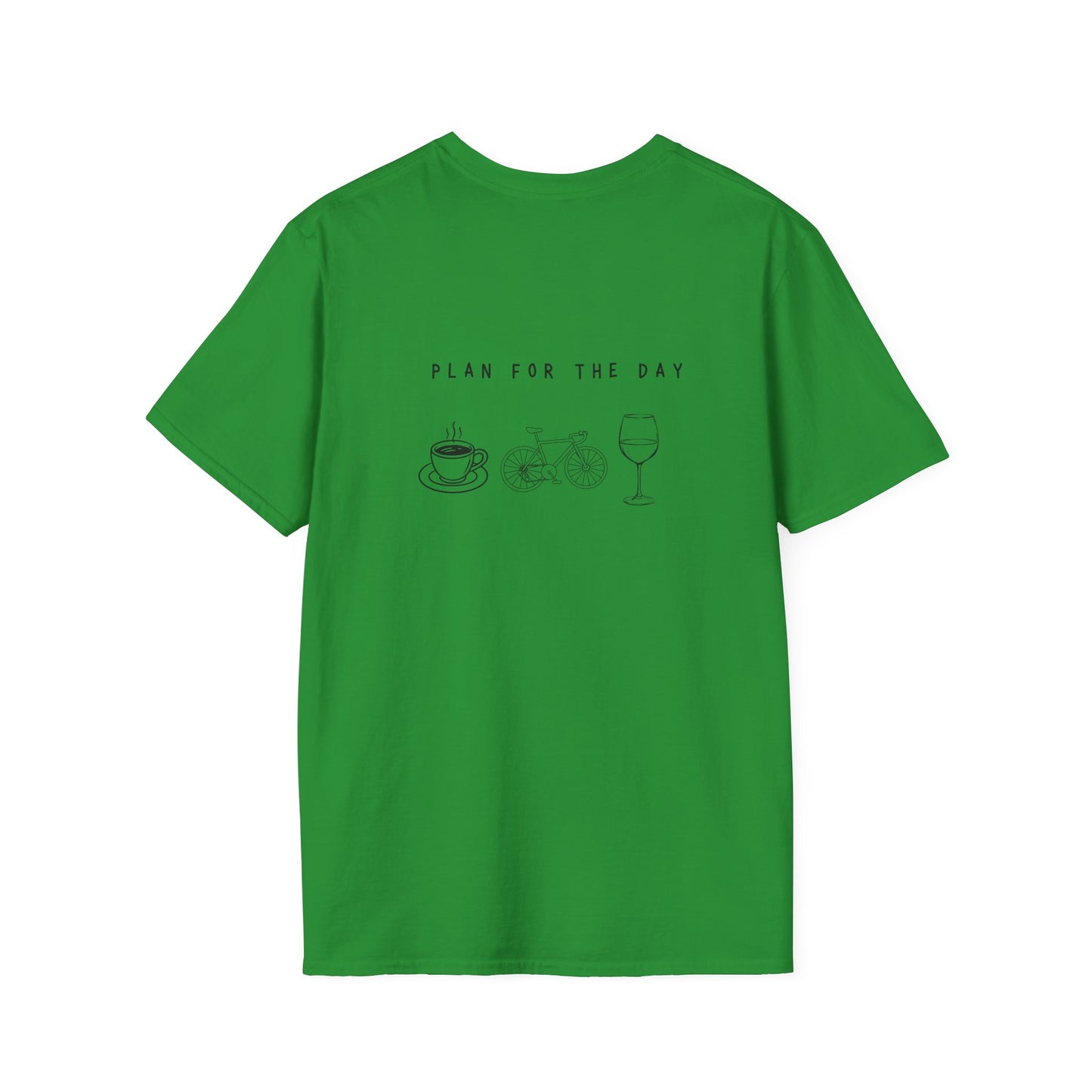 Unisex T-Shirt - Plan for the Day Bicycle & Wine (2-sided graphic)