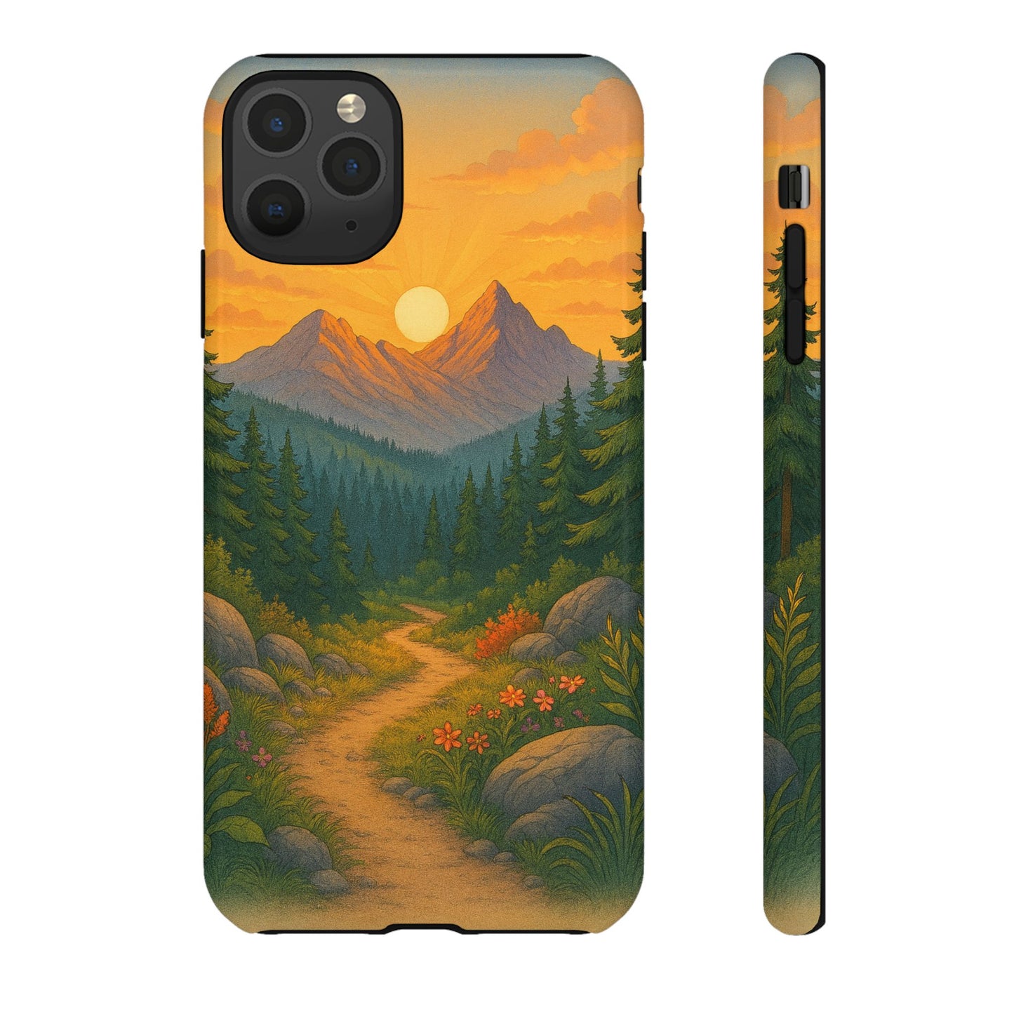 Tough Phone Case - Sunset Mountain Design