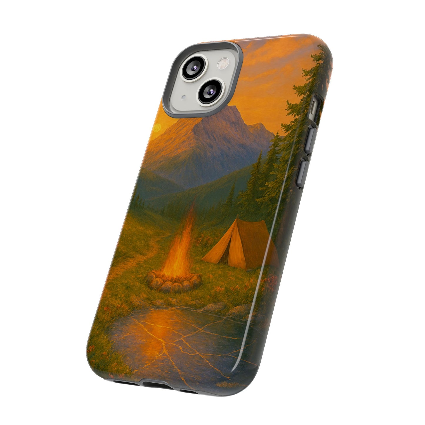 Tough Phone Case - Sunset Camping Scene