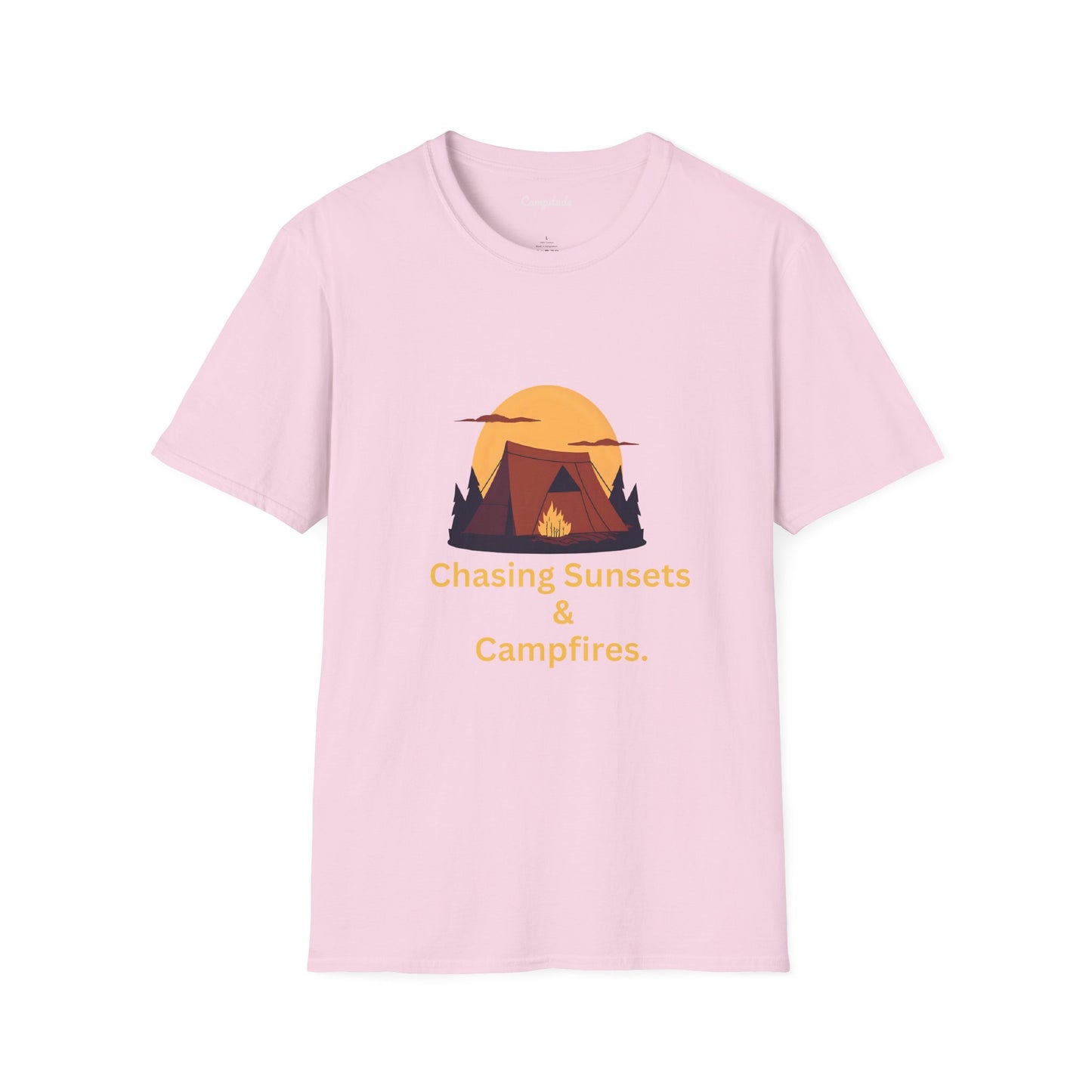Unisex T-Shirt - Chasing Sunsets & Campfires (Tent)