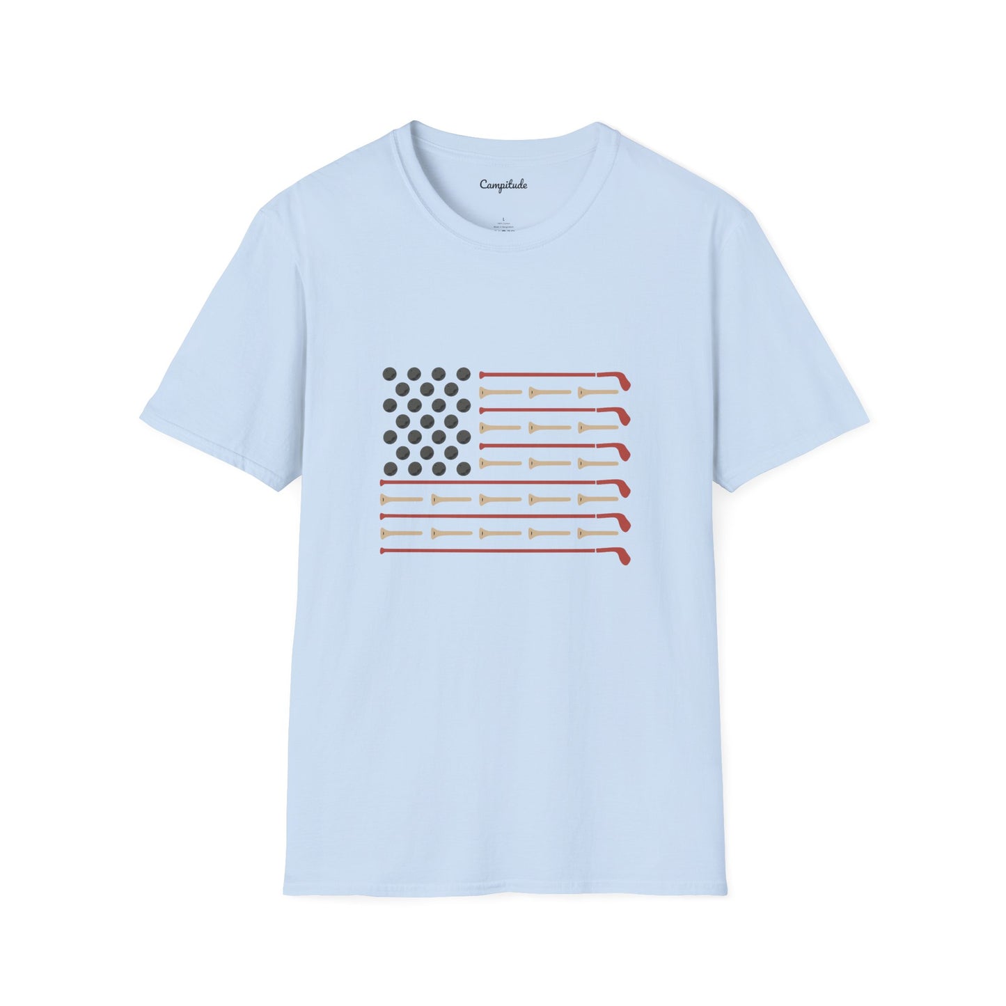 Unisex T-Shirt - Vintage Golf Patriotic American Flag