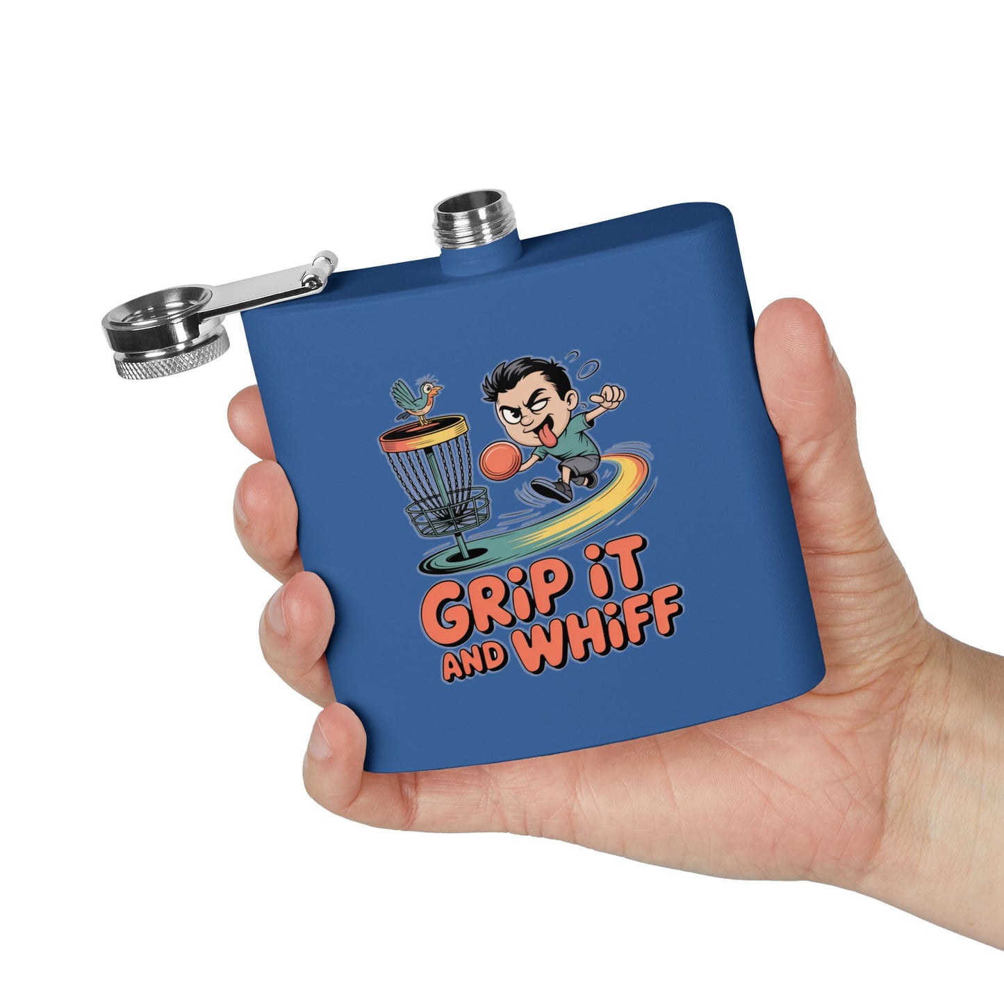 Disc Golf Flask - Fun Grip It and Whiff Design