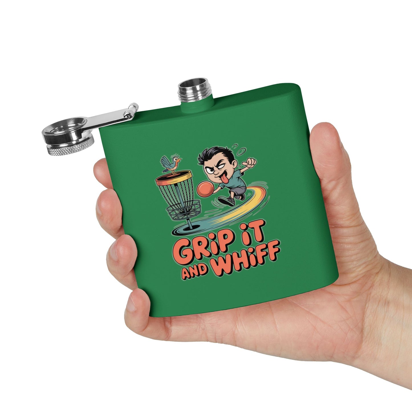 Disc Golf Flask - Fun Grip It and Whiff Design