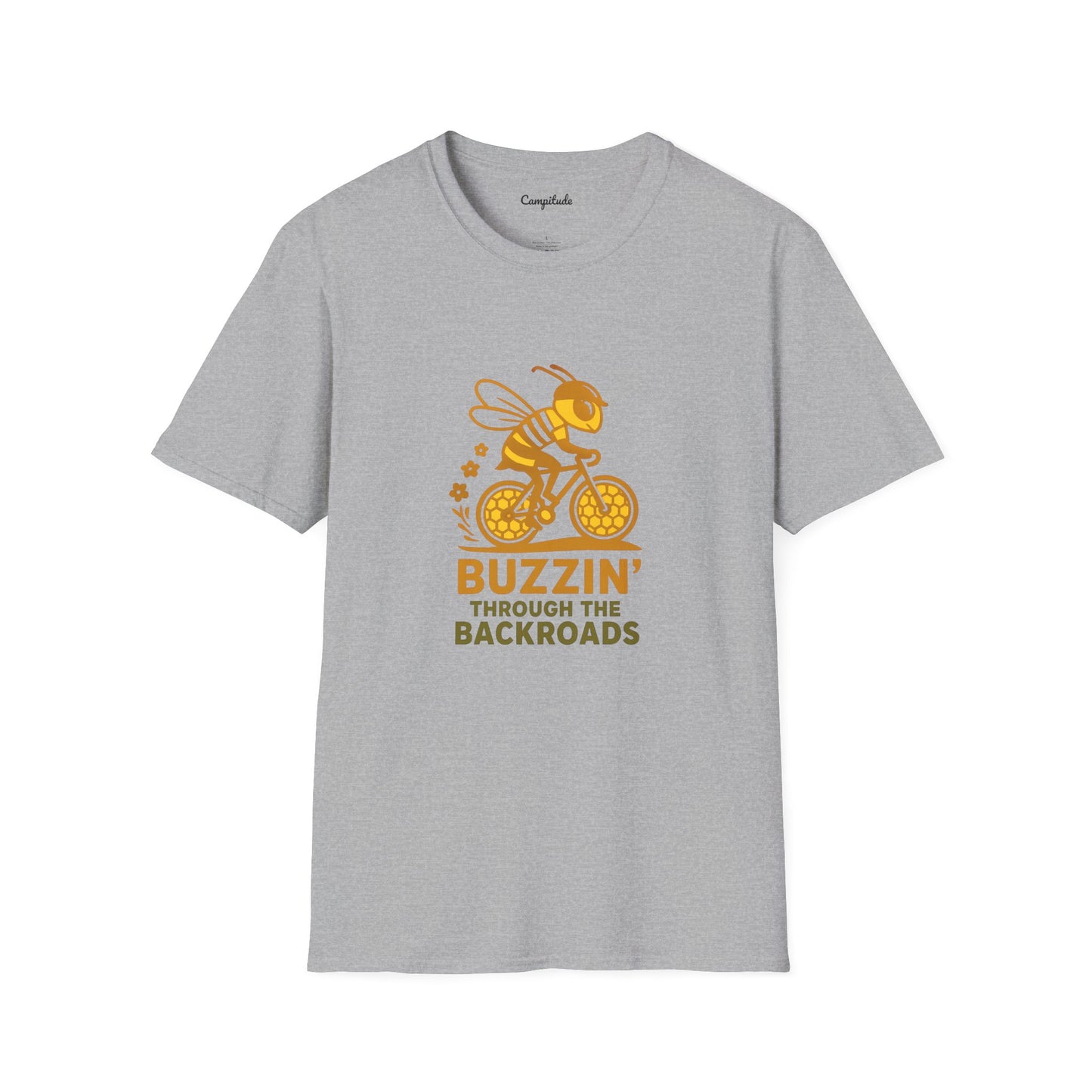 Unisex T-Shirt - Cyclist Buzzin' Through the Backroads