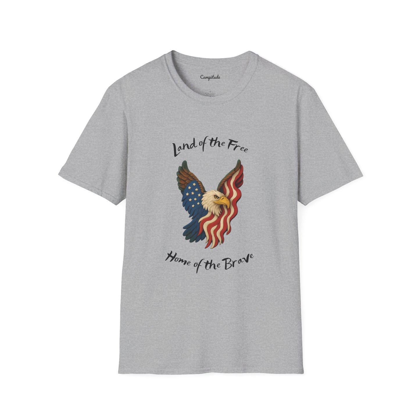 Unisex T-Shirt - Land of the Free, Home of the Brave Patriotic Eagle