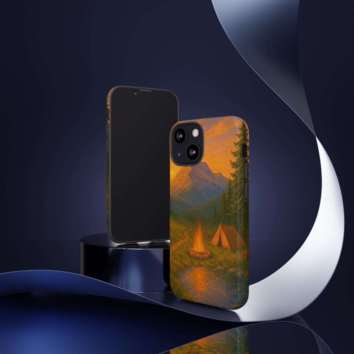 Tough Phone Case - Sunset Camping Scene