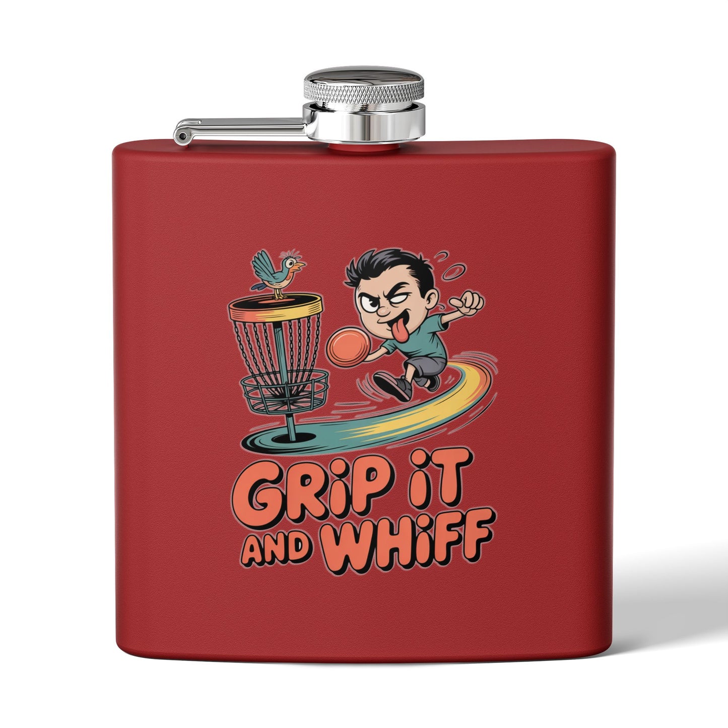 Disc Golf Flask - Fun Grip It and Whiff Design