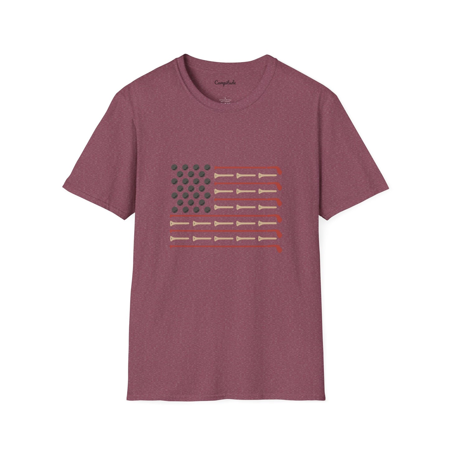 Unisex T-Shirt - Vintage Golf Patriotic American Flag