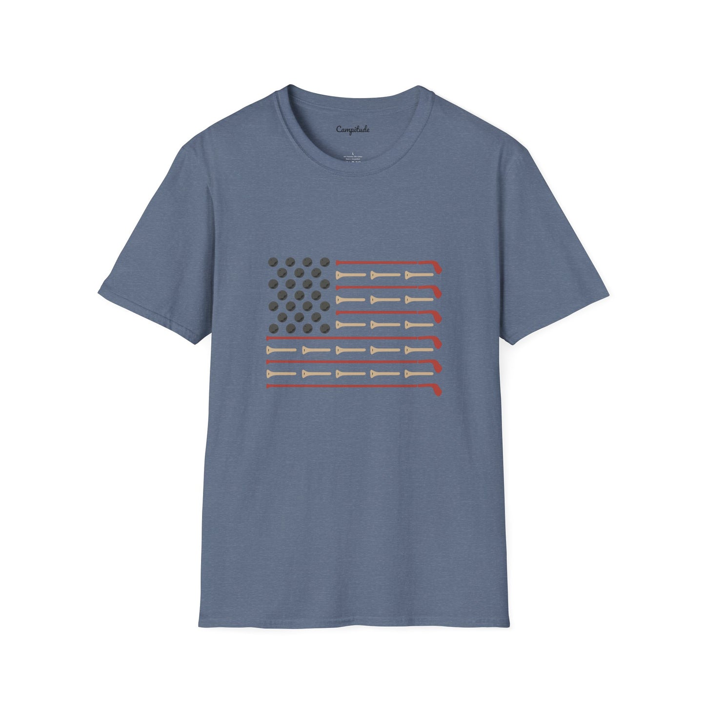 Unisex T-Shirt - Vintage Golf Patriotic American Flag