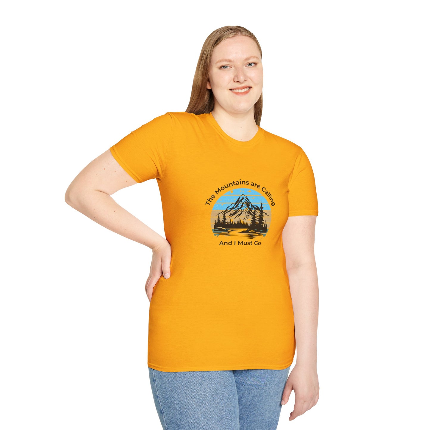 Unisex T-Shirt - The Mountains are Calling and I Must Go (front logo only)