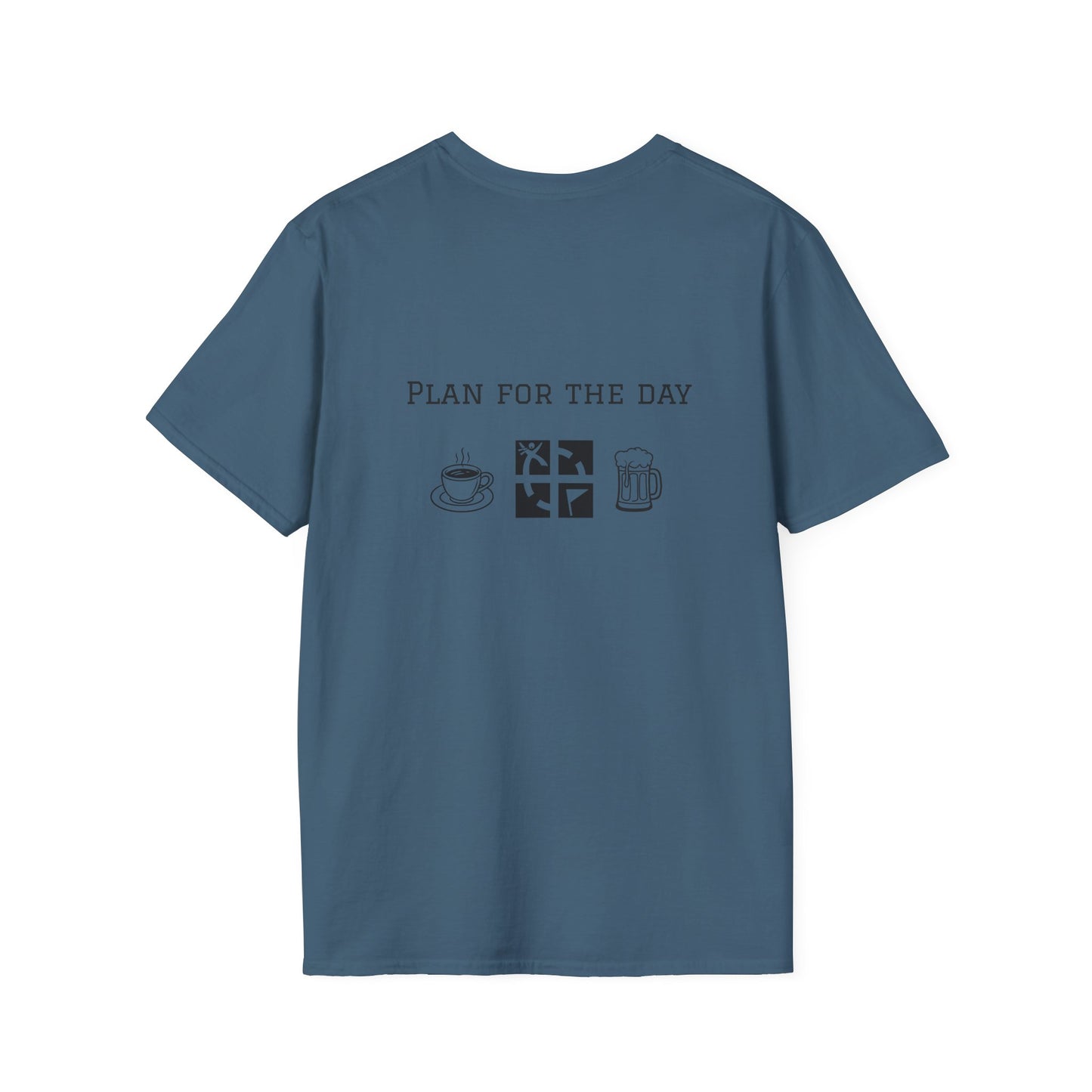 Unisex T-Shirt - Plan for the Day Geocache & Beer (2-sided graphic)