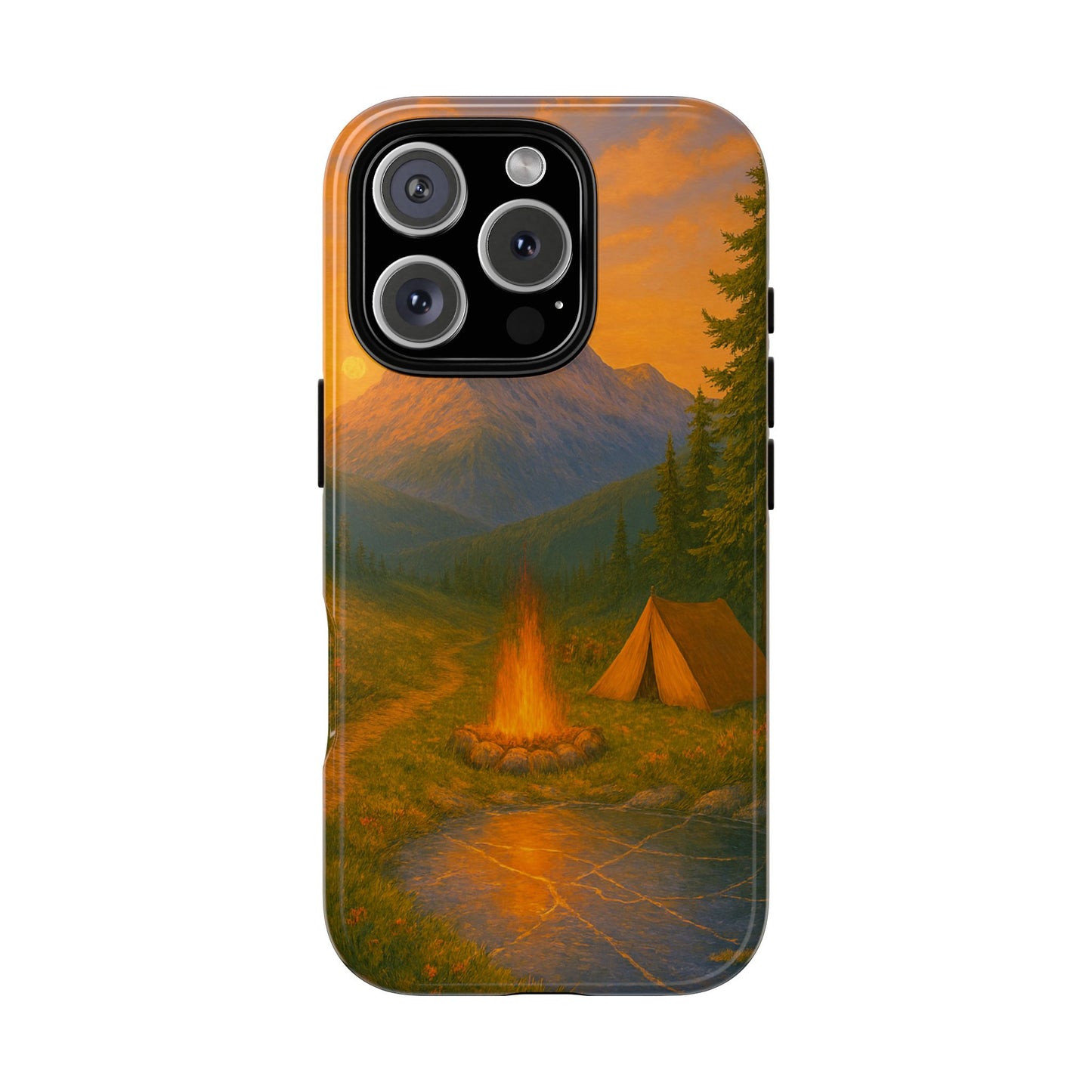 Tough Phone Case - Sunset Camping Scene