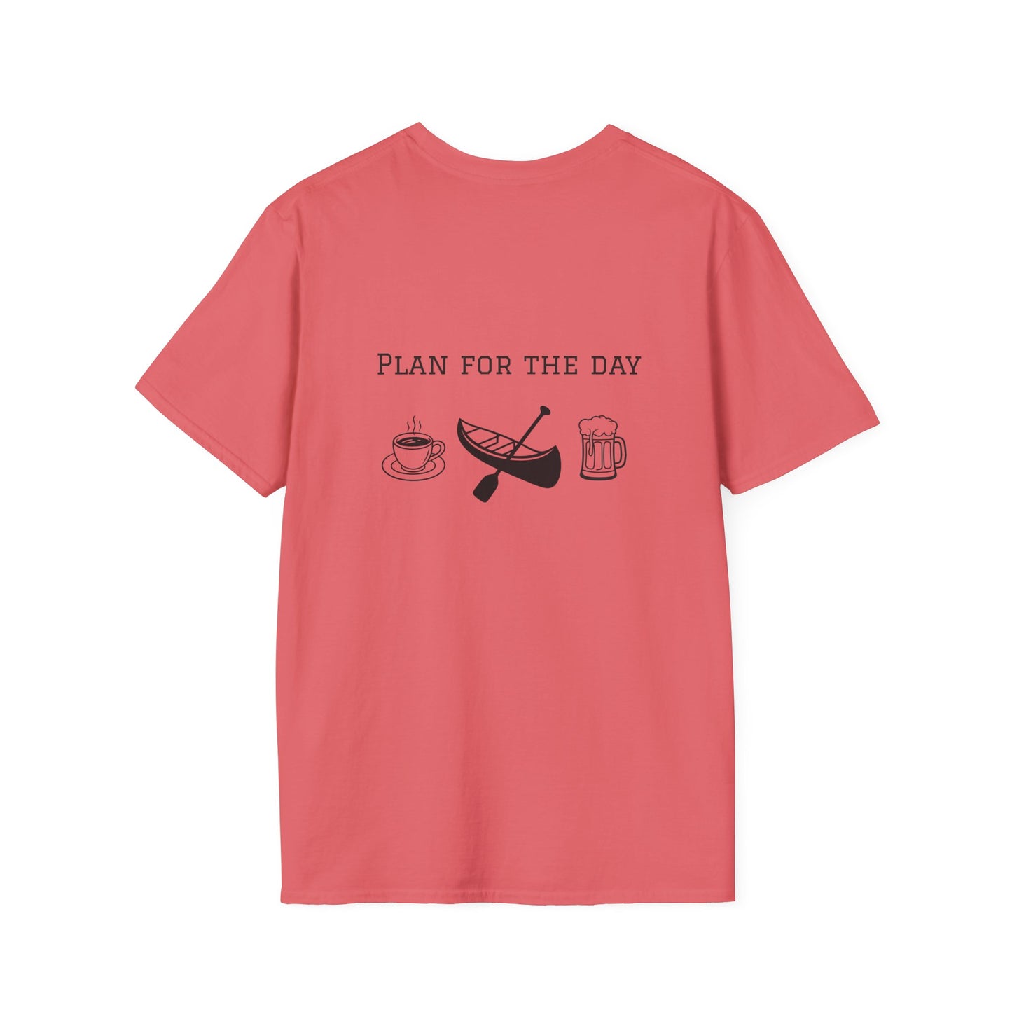 Unisex T-Shirt - Plan for the Day Canoeing & Beer (2-sided graphic)