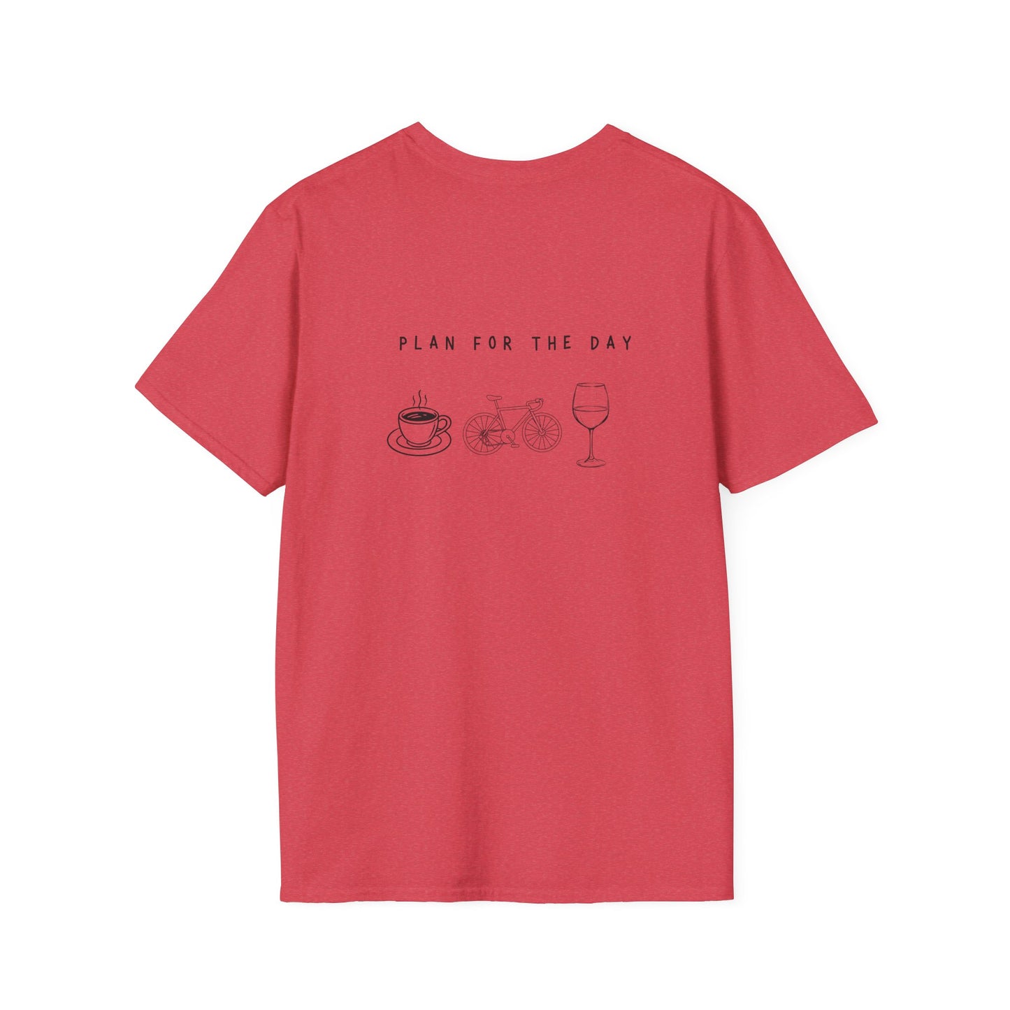 Unisex T-Shirt - Plan for the Day Bicycle & Wine (2-sided graphic)