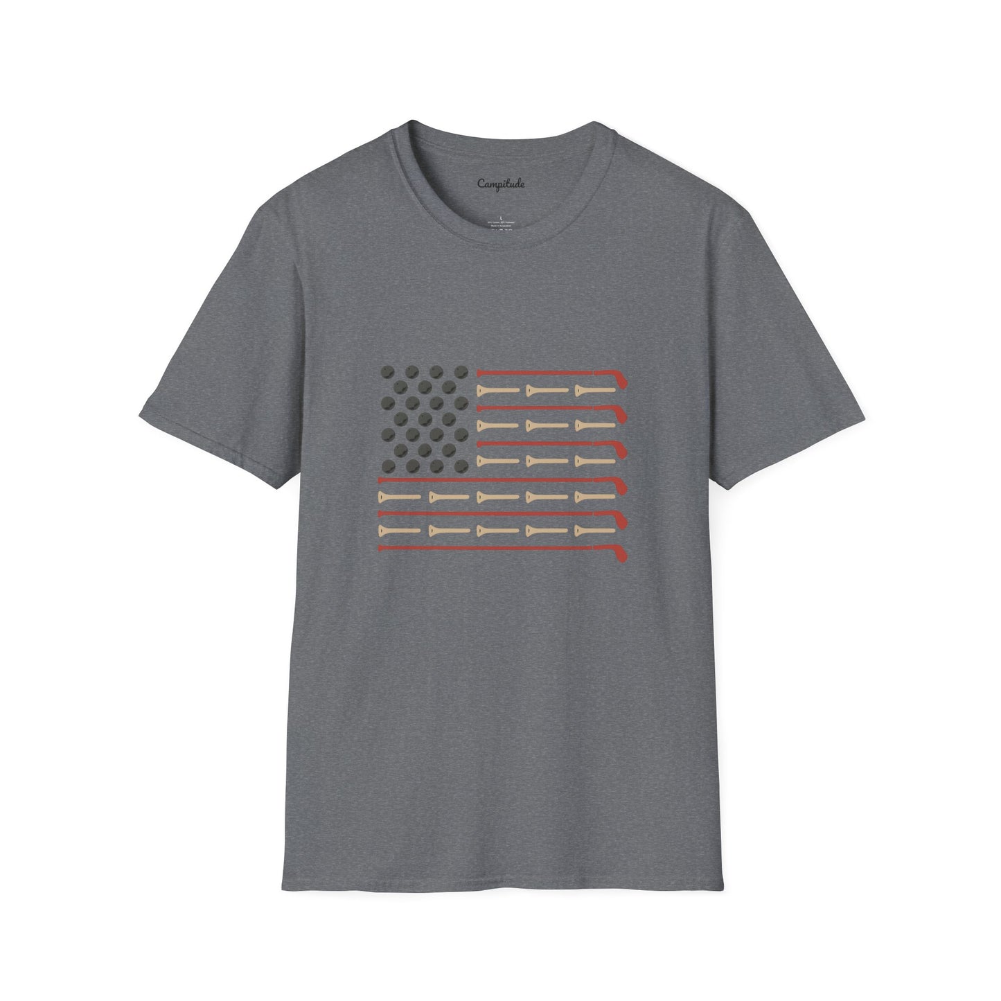 Unisex T-Shirt - Vintage Golf Patriotic American Flag