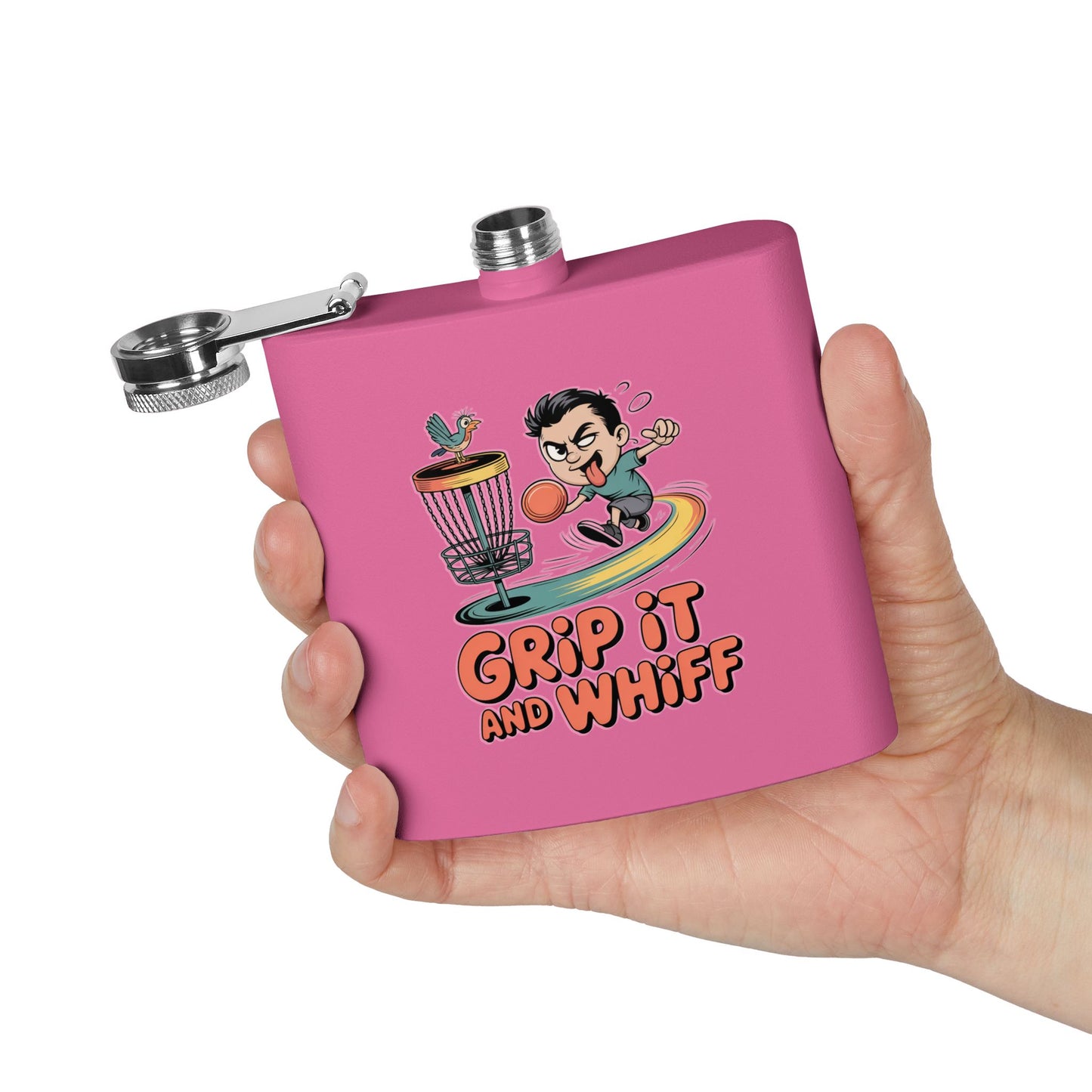 Disc Golf Flask - Fun Grip It and Whiff Design