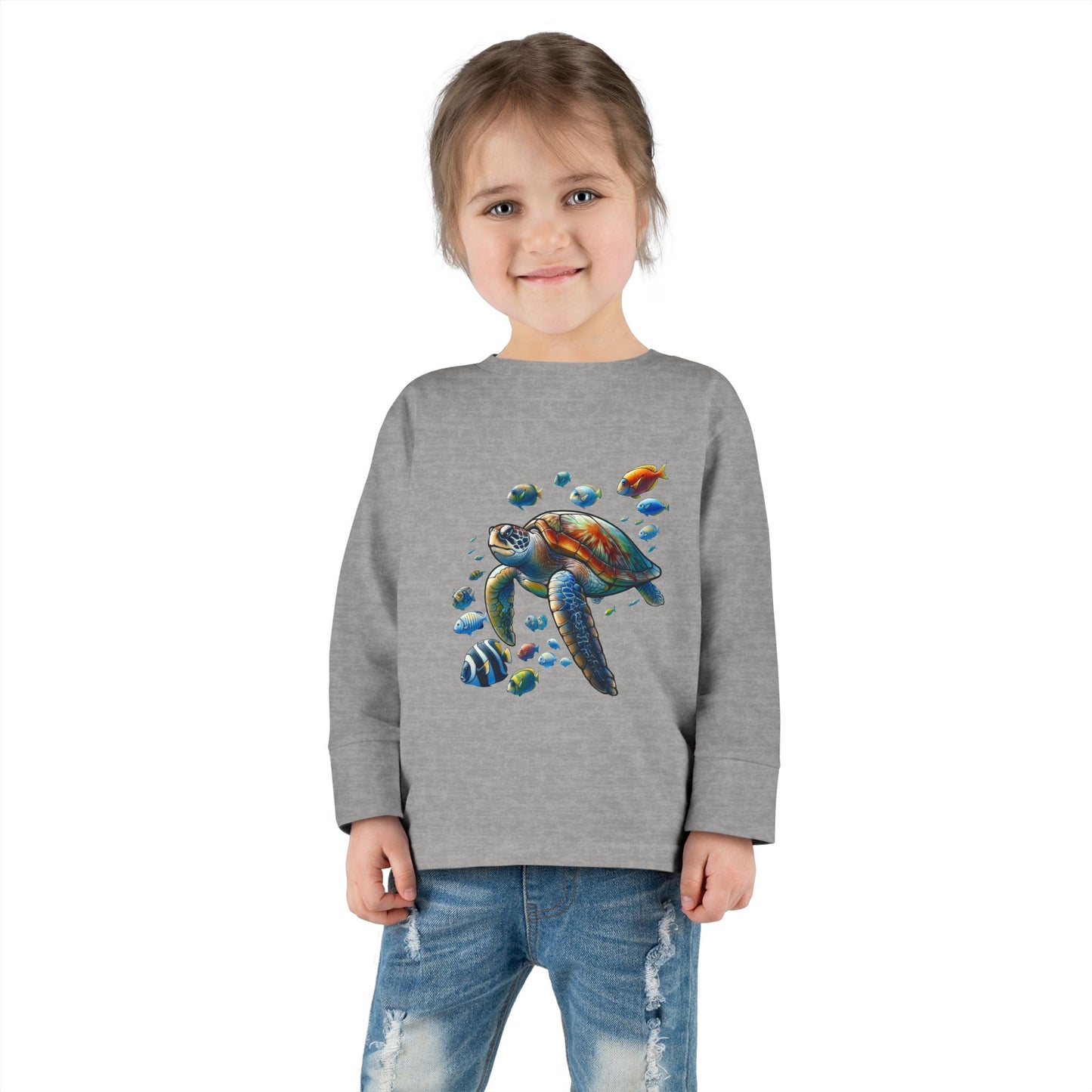 Toddler Long Sleeve T-Shirt - Sea Turtle Design