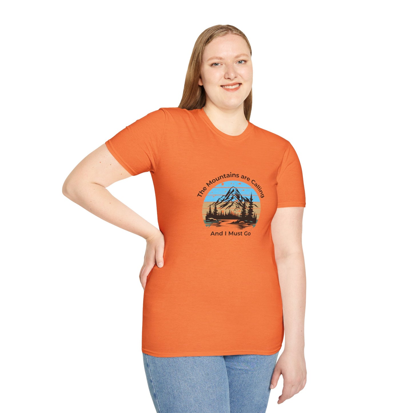 Unisex T-Shirt - The Mountains are Calling and I Must Go (front logo only)