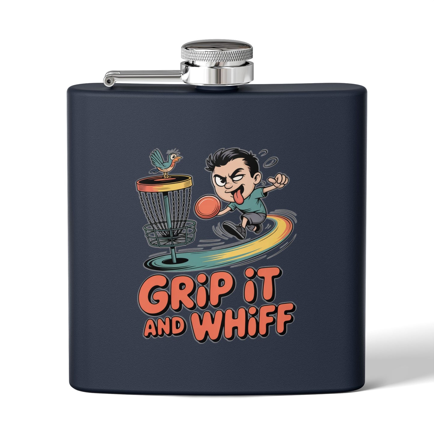 Disc Golf Flask - Fun Grip It and Whiff Design