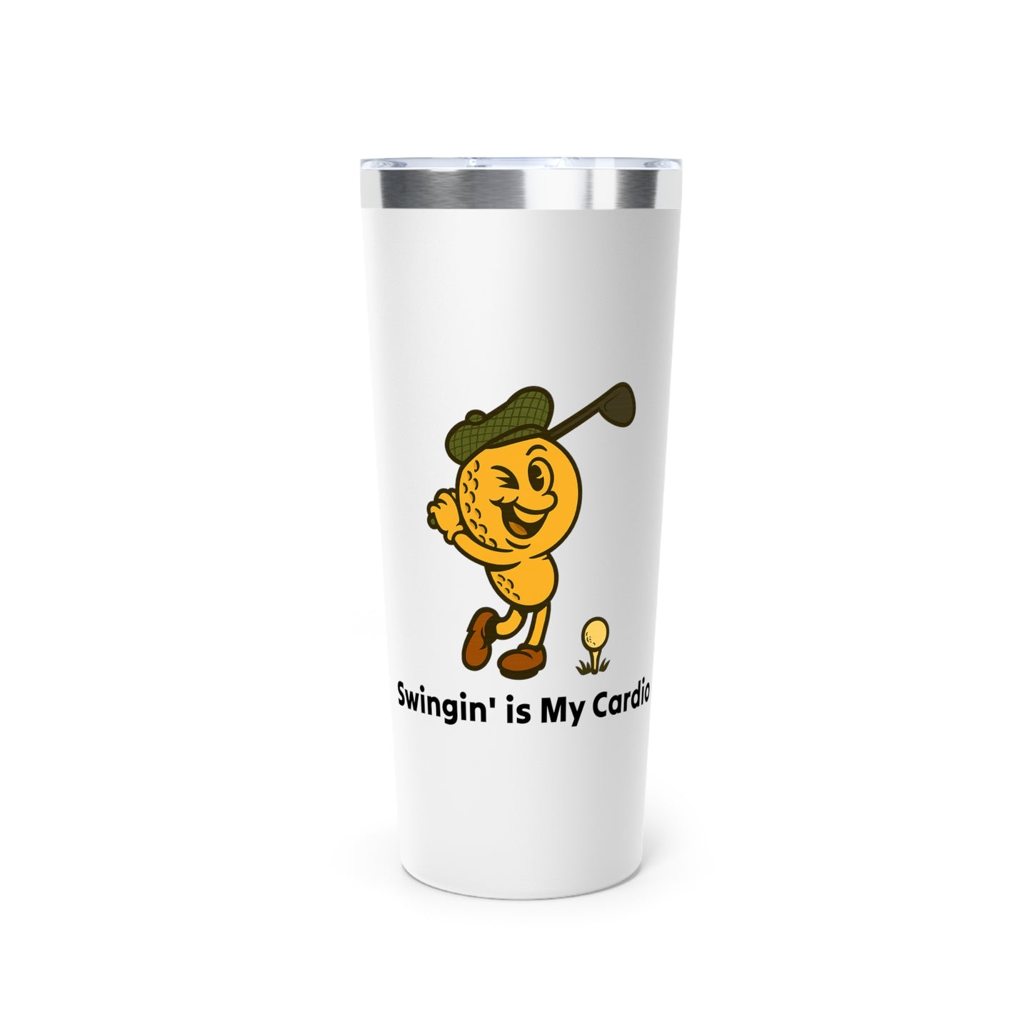 Stainless Steel Tumbler - Swingin' is My Cardio, 22oz