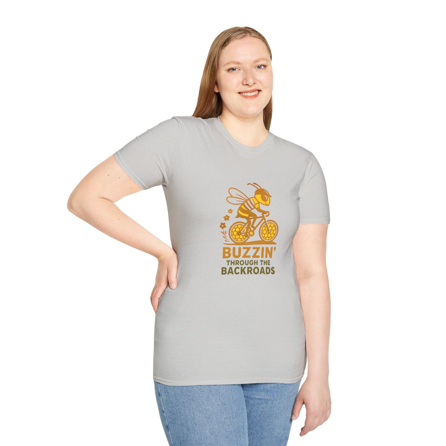 Unisex T-Shirt - Cyclist Buzzin' Through the Backroads