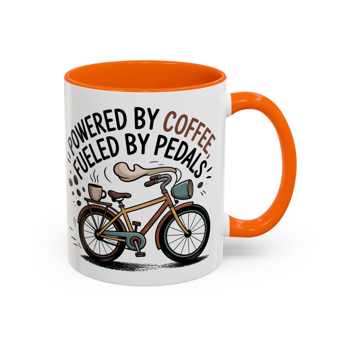 Ceramic Coffee Mug - Powered By Coffee, Fueled By Pedals