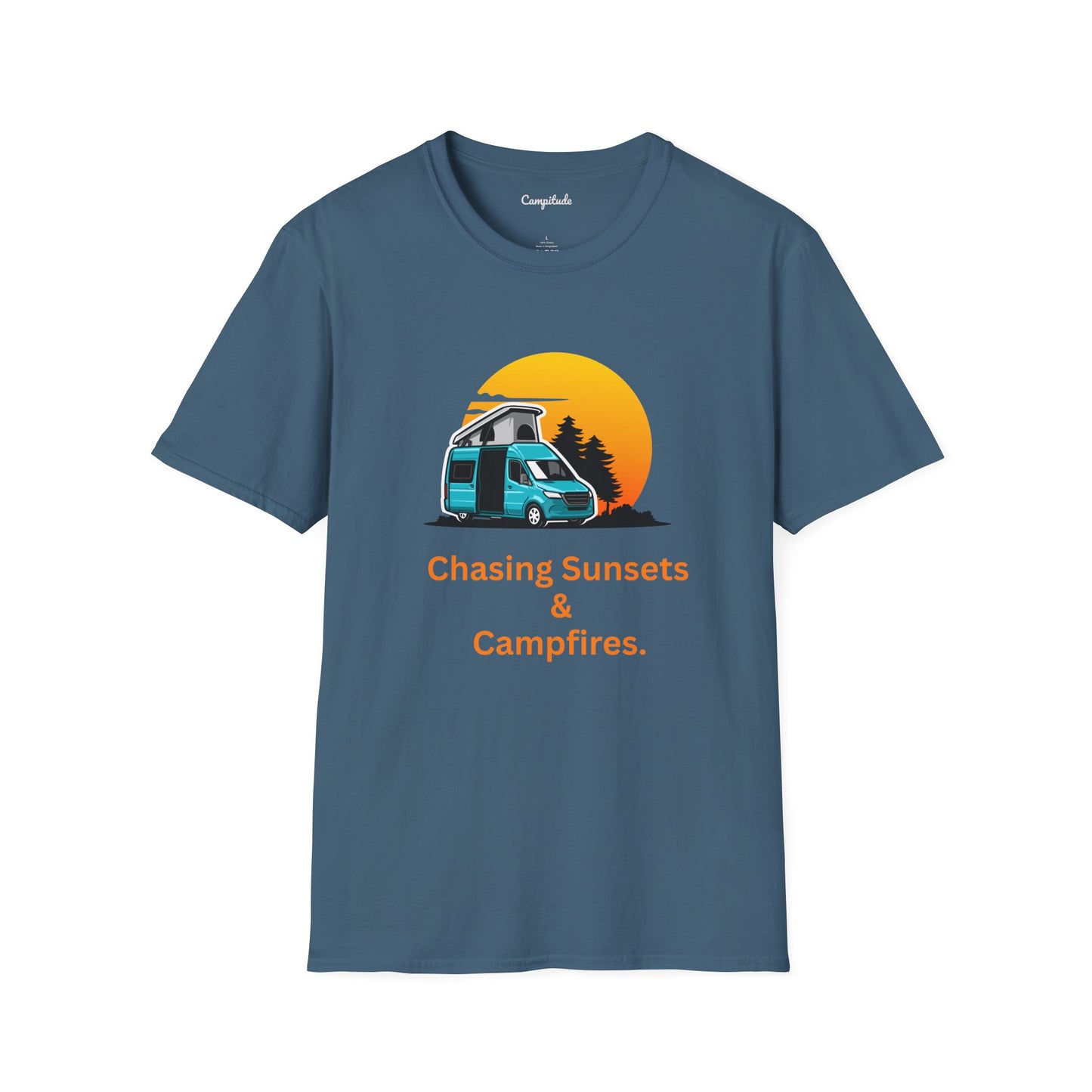 Unisex T-Shirt - Chasing Sunsets & Campfires (Class B Van)