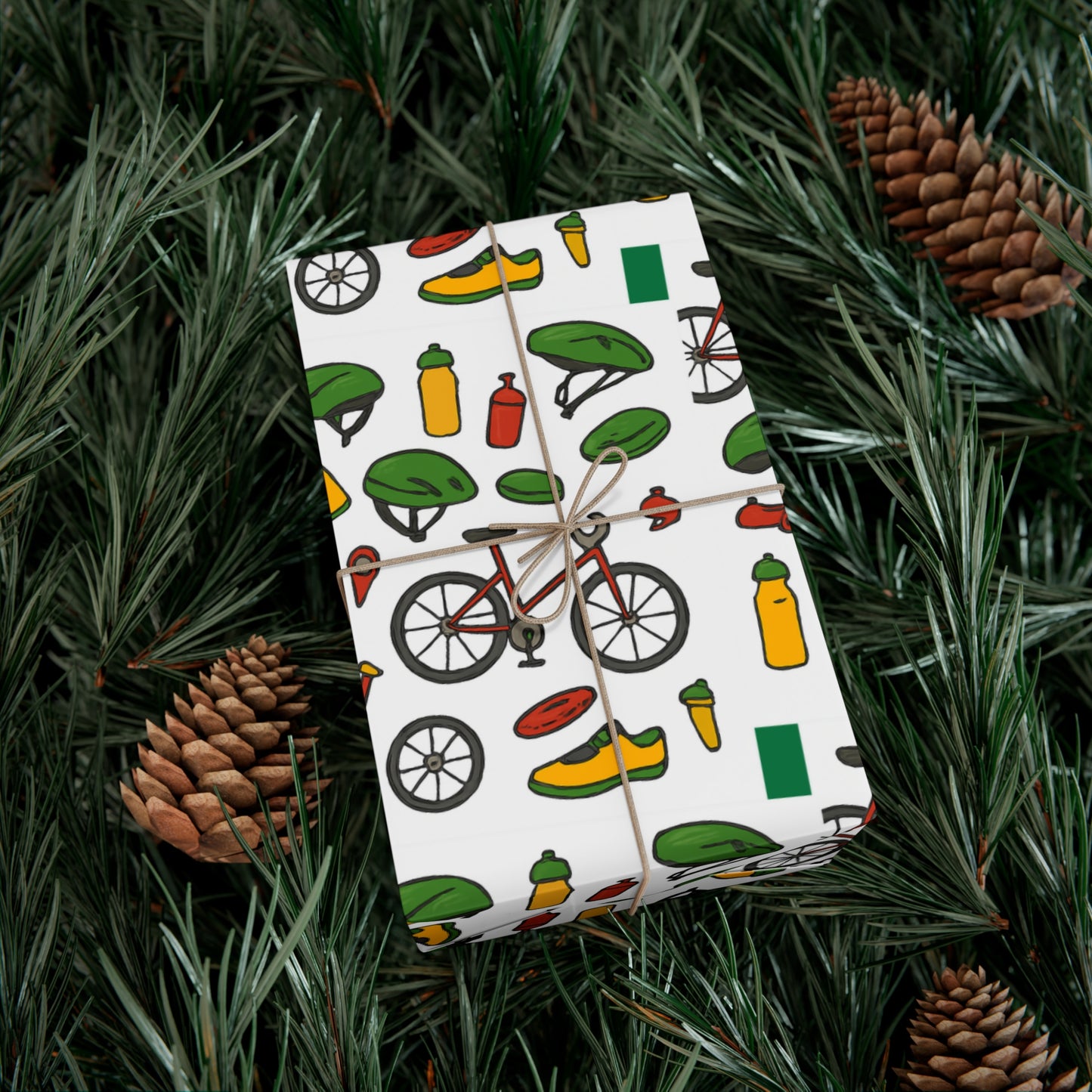 Eco-Friendly Cycling-Themed Gift Wrap Paper