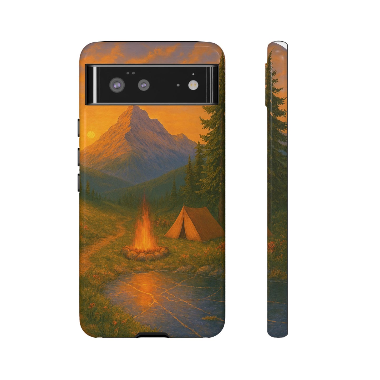 Tough Phone Case - Sunset Camping Scene