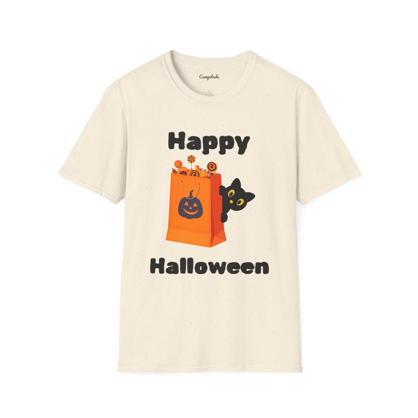 Unisex T-Shirt - Black Cat Happy Halloween