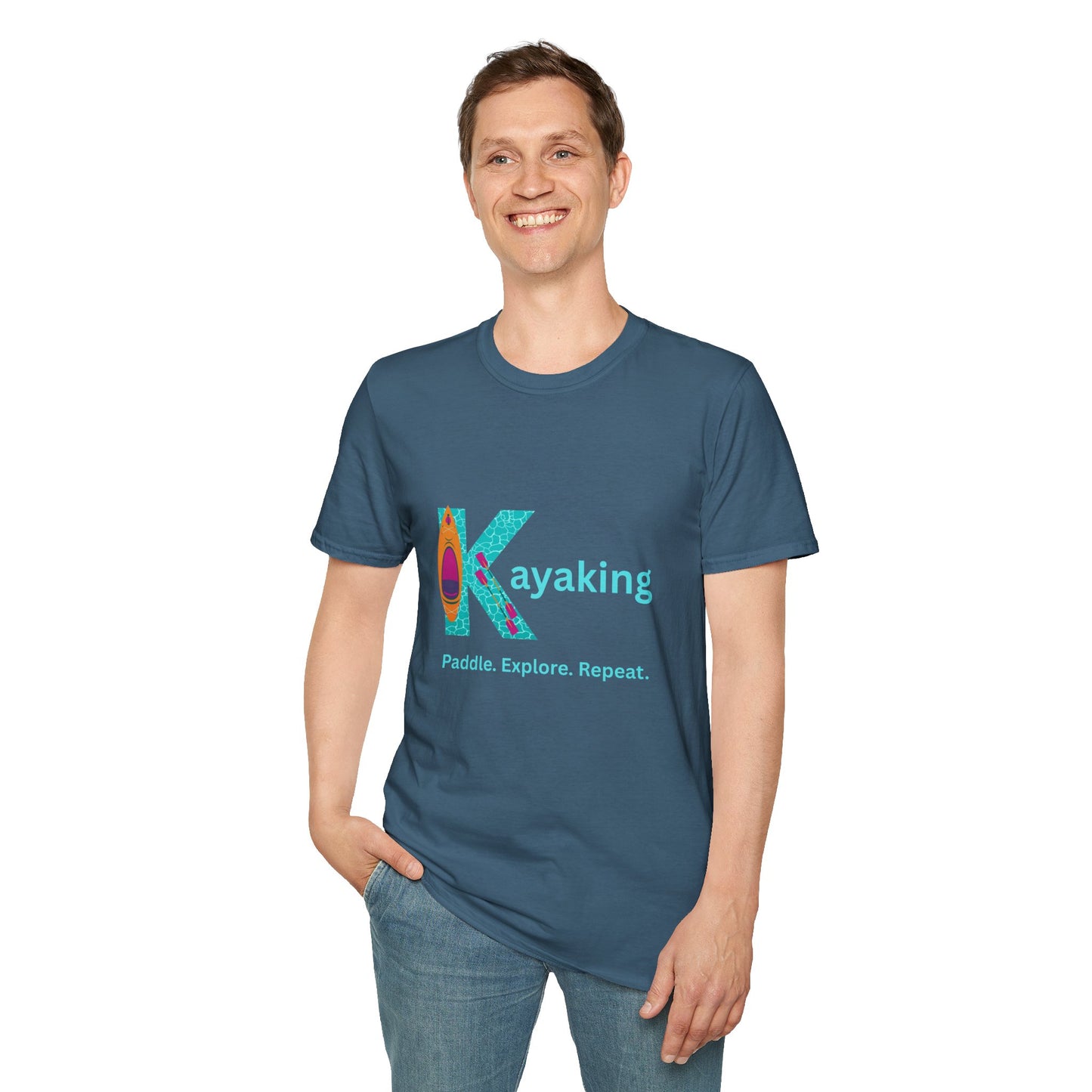 Unisex T-Shirt - Kayak, Paddle, Explore, Repeat
