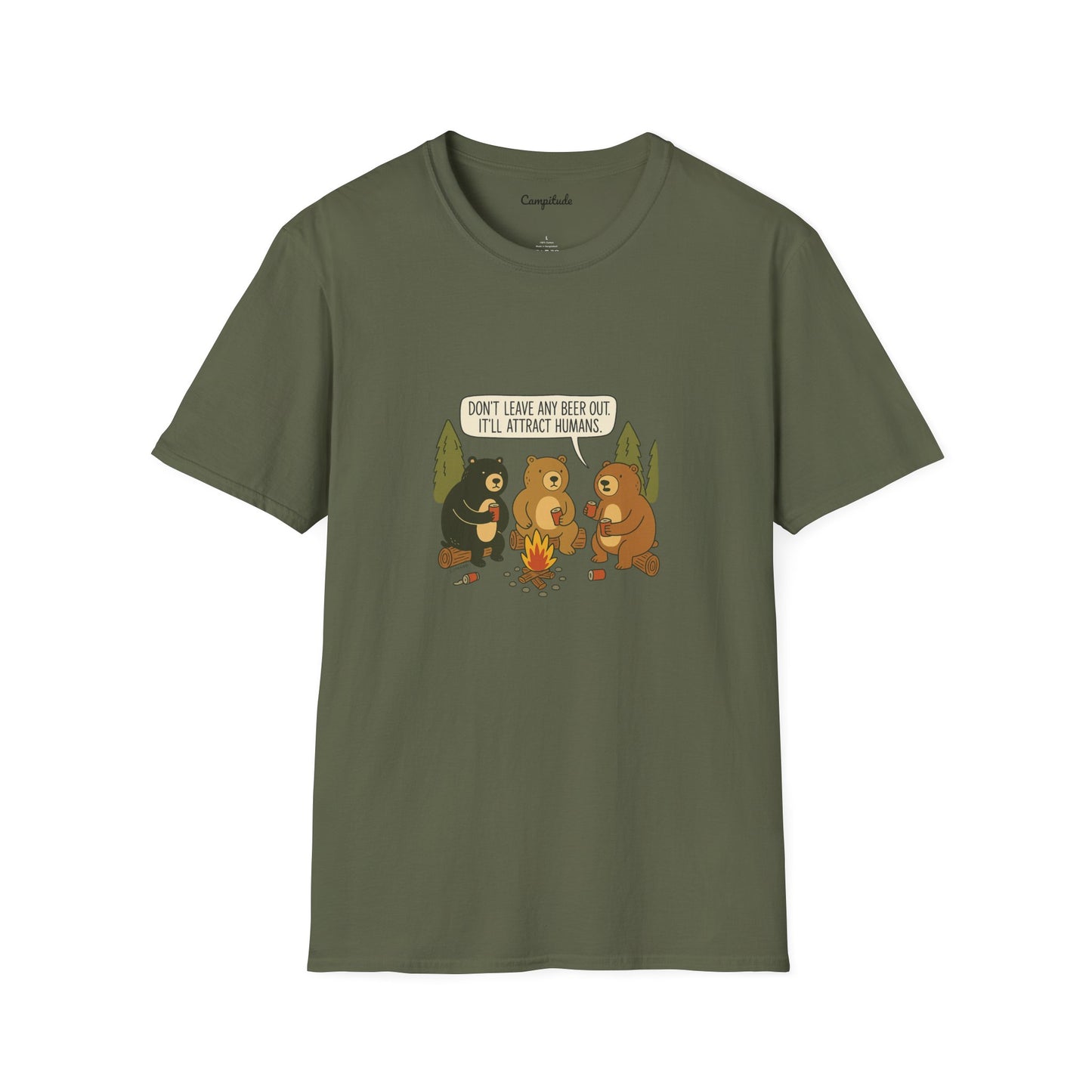Unisex T-Shirt - Don't Leave Any Beer Out , It Will Attract Humans (Bear)