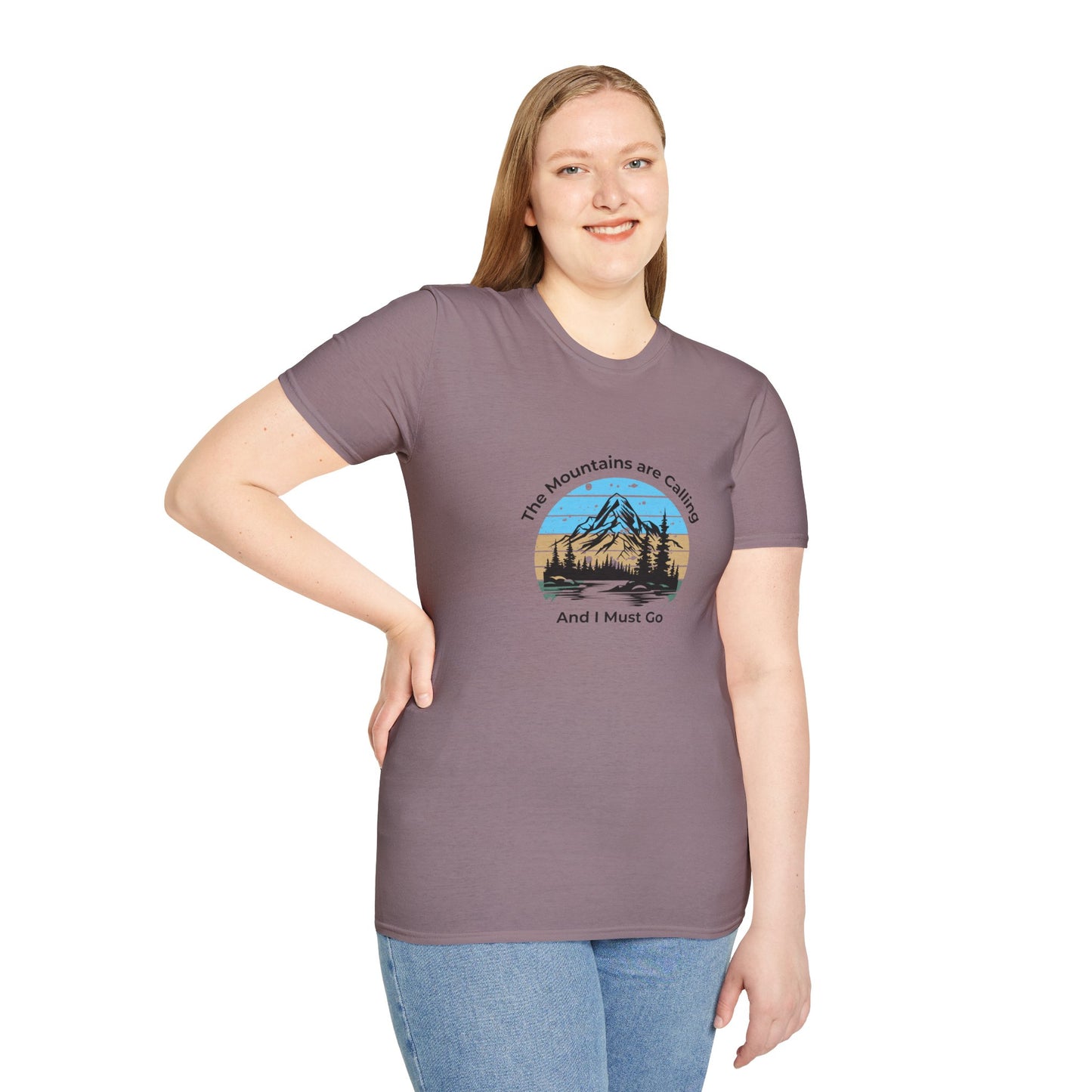 Unisex T-Shirt - The Mountains are Calling and I Must Go (front logo only)