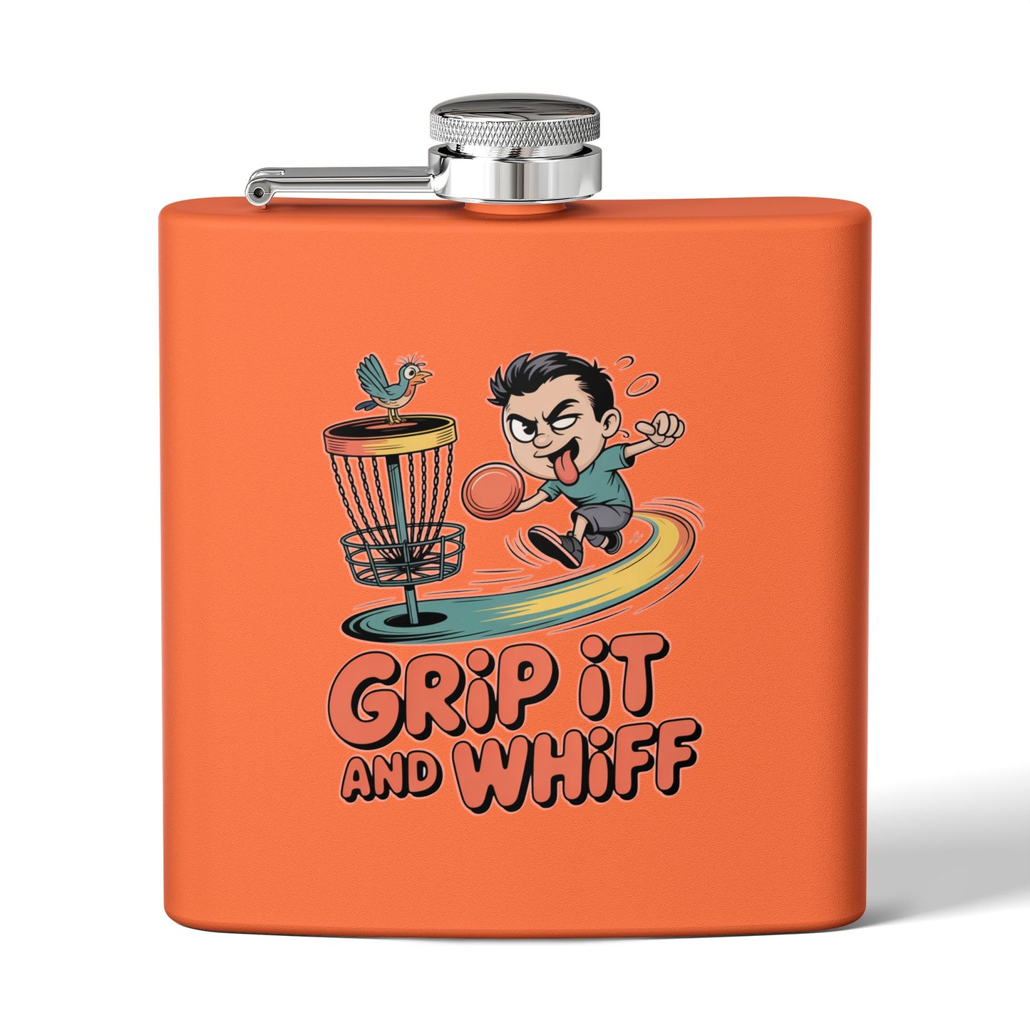 Disc Golf Flask - Fun Grip It and Whiff Design