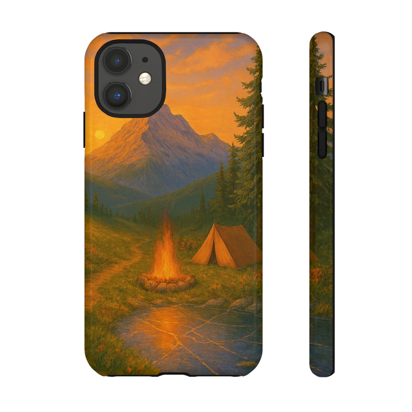 Tough Phone Case - Sunset Camping Scene