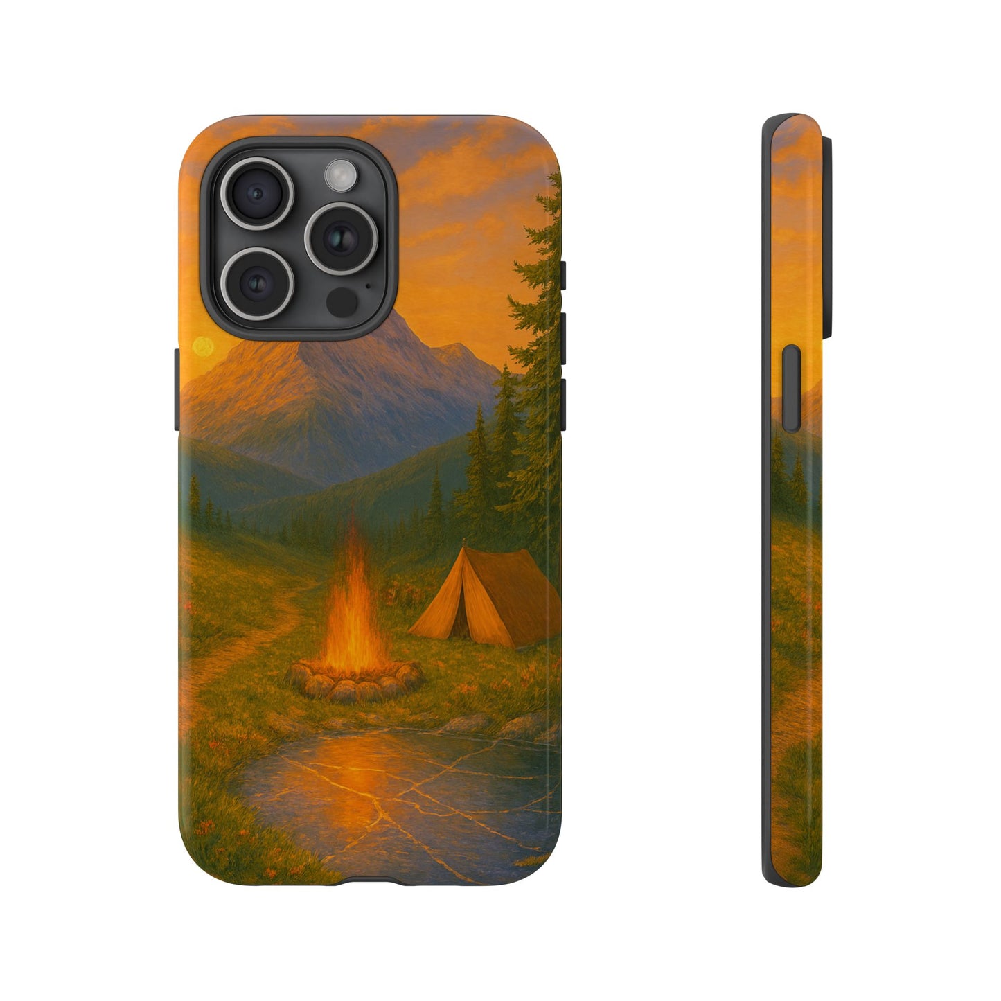 Tough Phone Case - Sunset Camping Scene