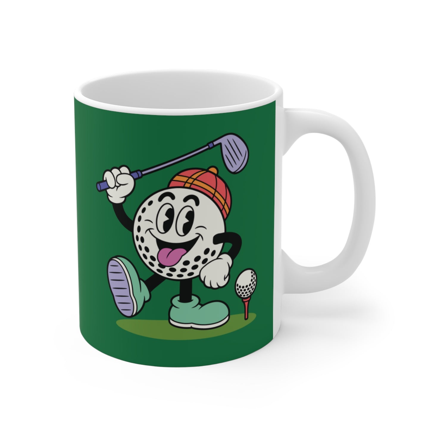 Ceramic Coffee Mug - Funny Golfball Character
