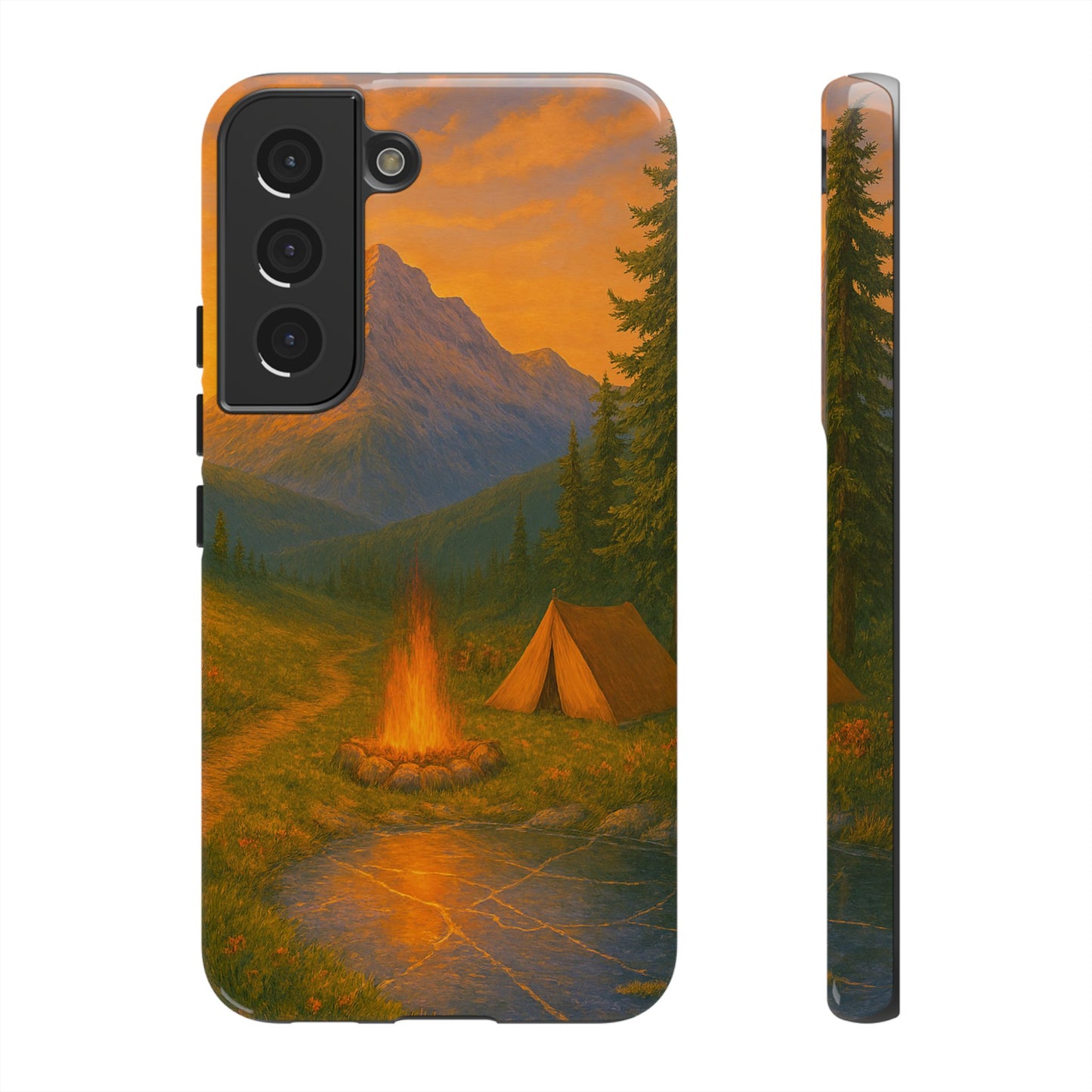 Tough Phone Case - Sunset Camping Scene