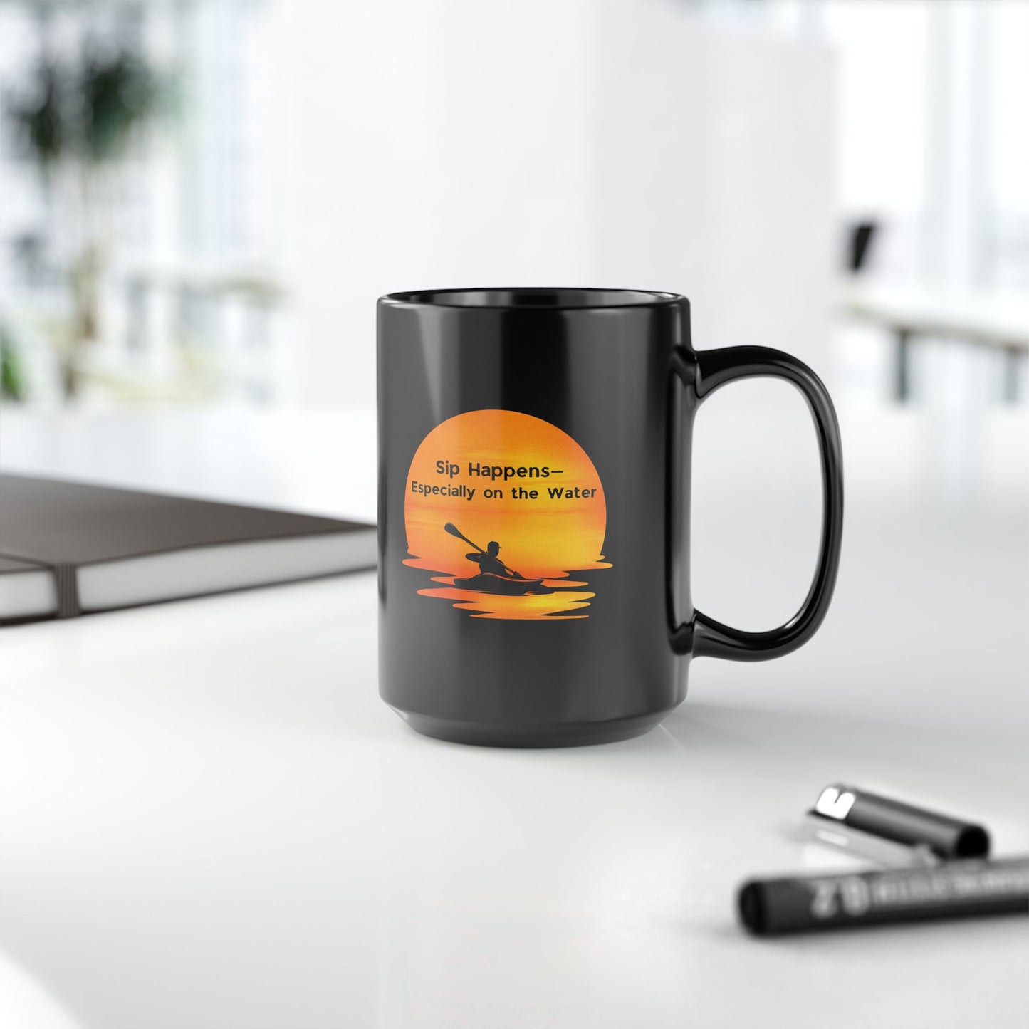 Ceramic Coffee Mug - Sip Happens - Especially On the Water