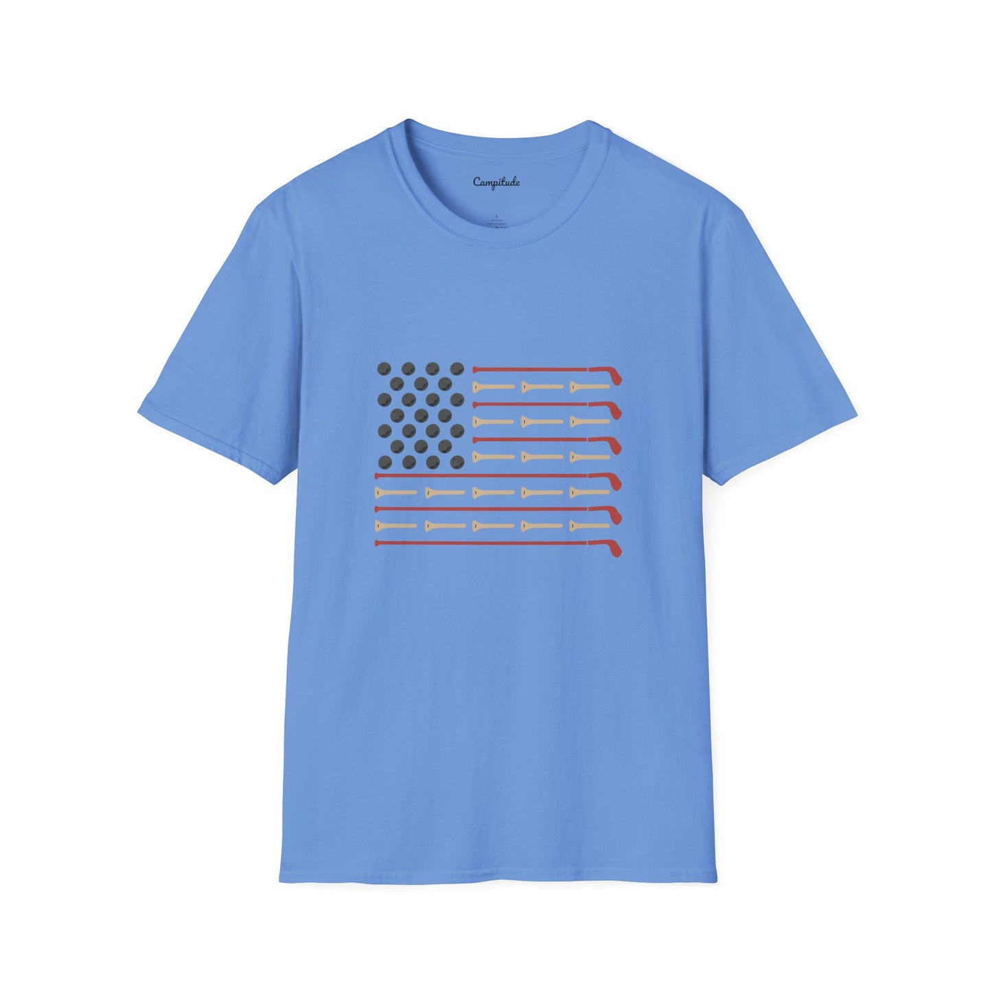 Unisex T-Shirt - Vintage Golf Patriotic American Flag