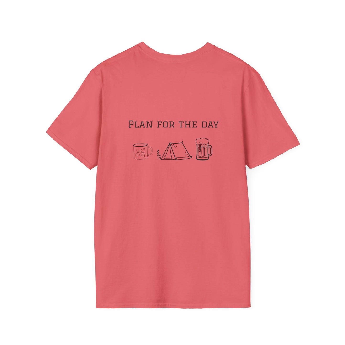 Unisex T-Shirt - Plan for the Day Camping & Beer (2-sided graphic)