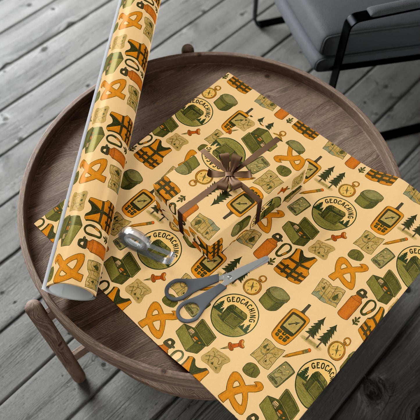 Eco-Friendly Geocache-Themed Gift Wrap Paper