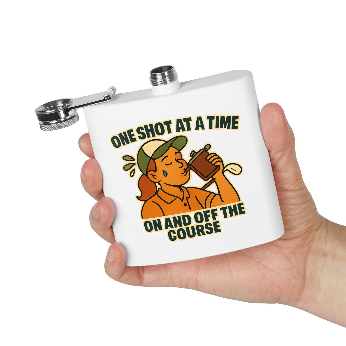 Golf Flask - One Shot at a Time On and Off the Course Design