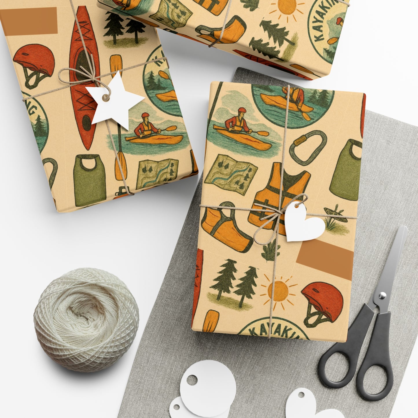 Eco-Friendly Kayak-Themed Gift Wrap Paper