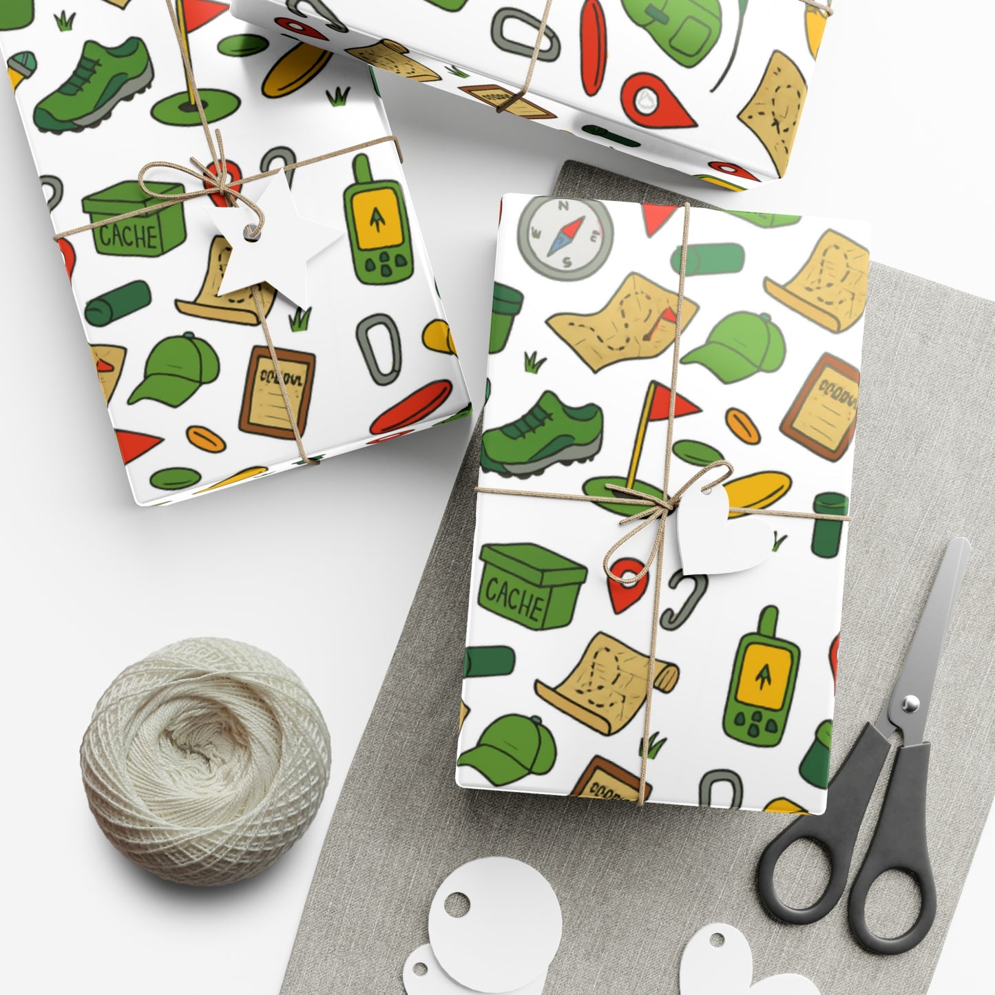 Eco-Friendly Geocaching-Themed Gift Wrap Paper