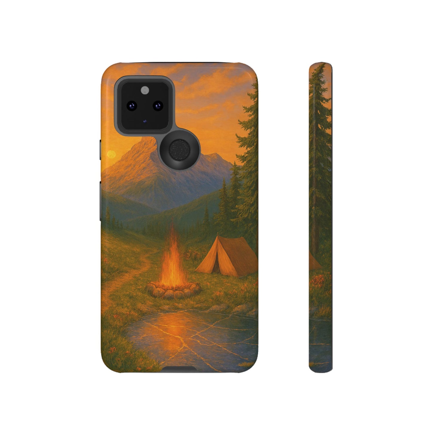 Tough Phone Case - Sunset Camping Scene