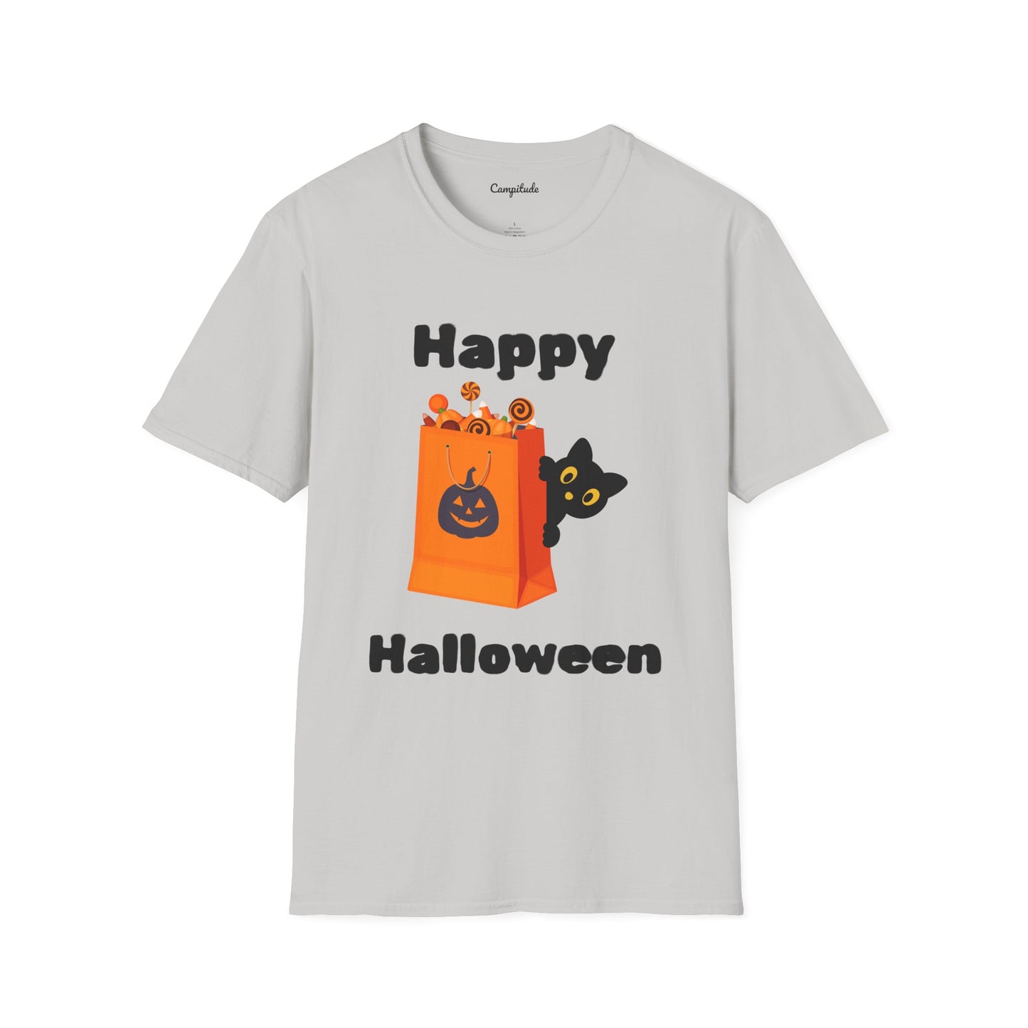 Unisex T-Shirt - Black Cat Happy Halloween