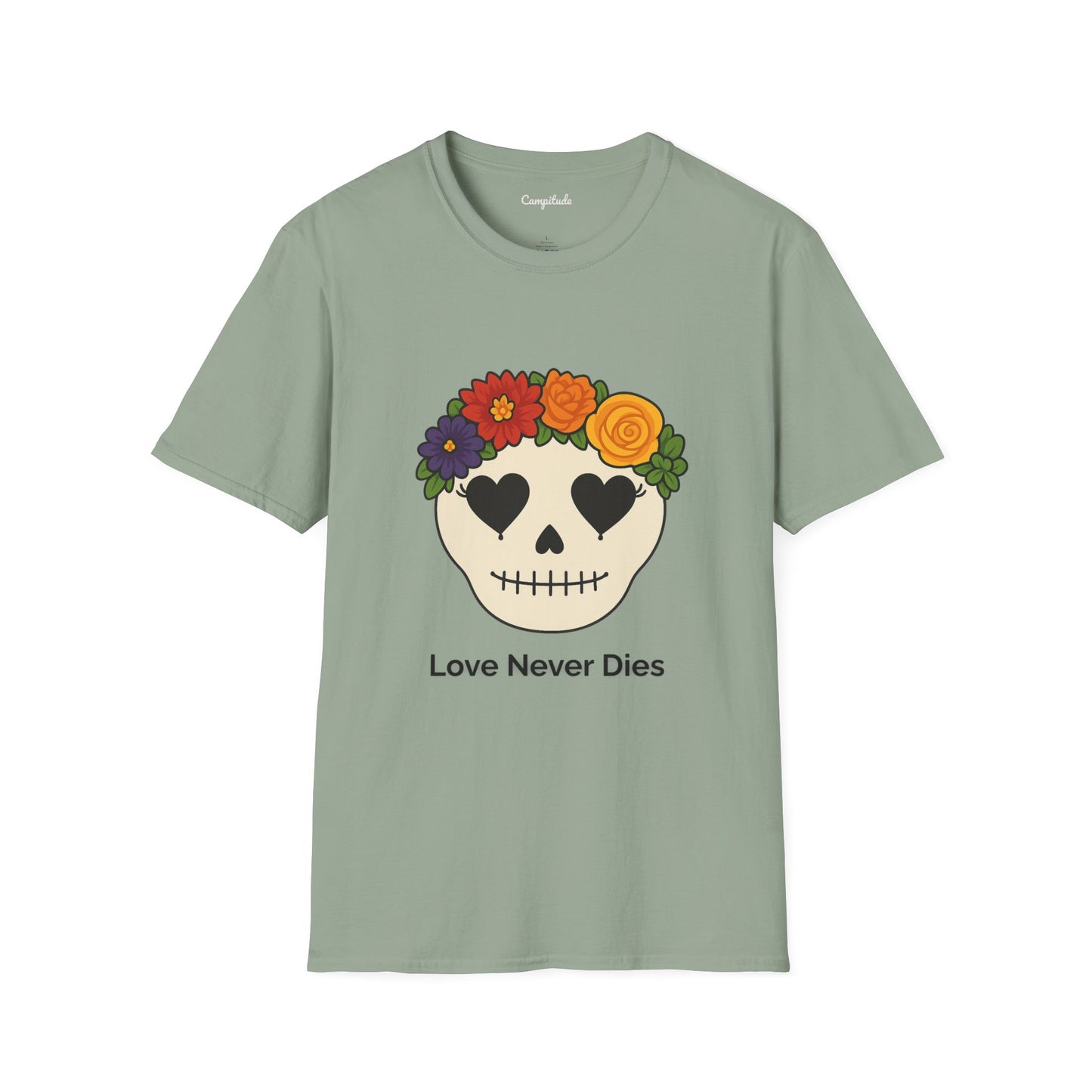 Unisex T-Shirt - Floral Skull Love Never Dies